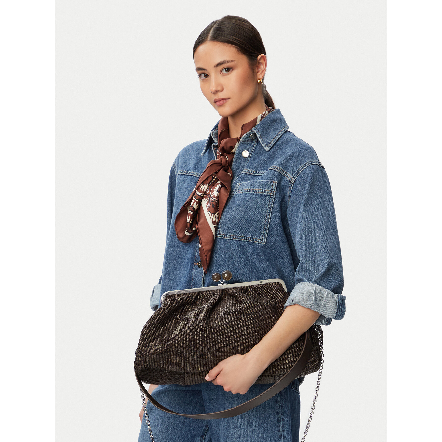 Kabelka Weekend Max Mara 2615511095650 Tmavo hnedá