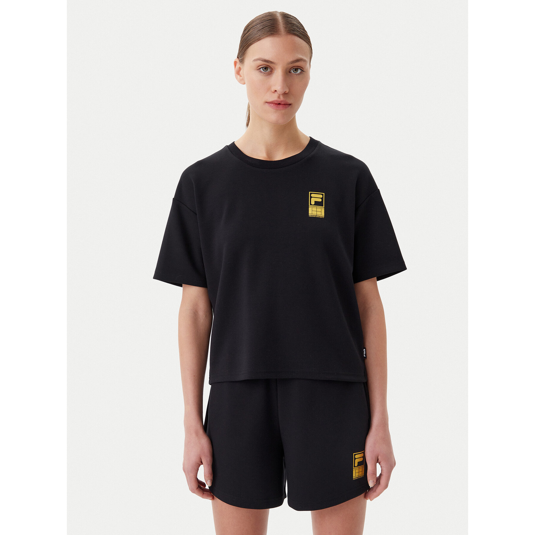 Fila T-Shirt Lisakovsk FAW1044 Μαύρο Loose Fit