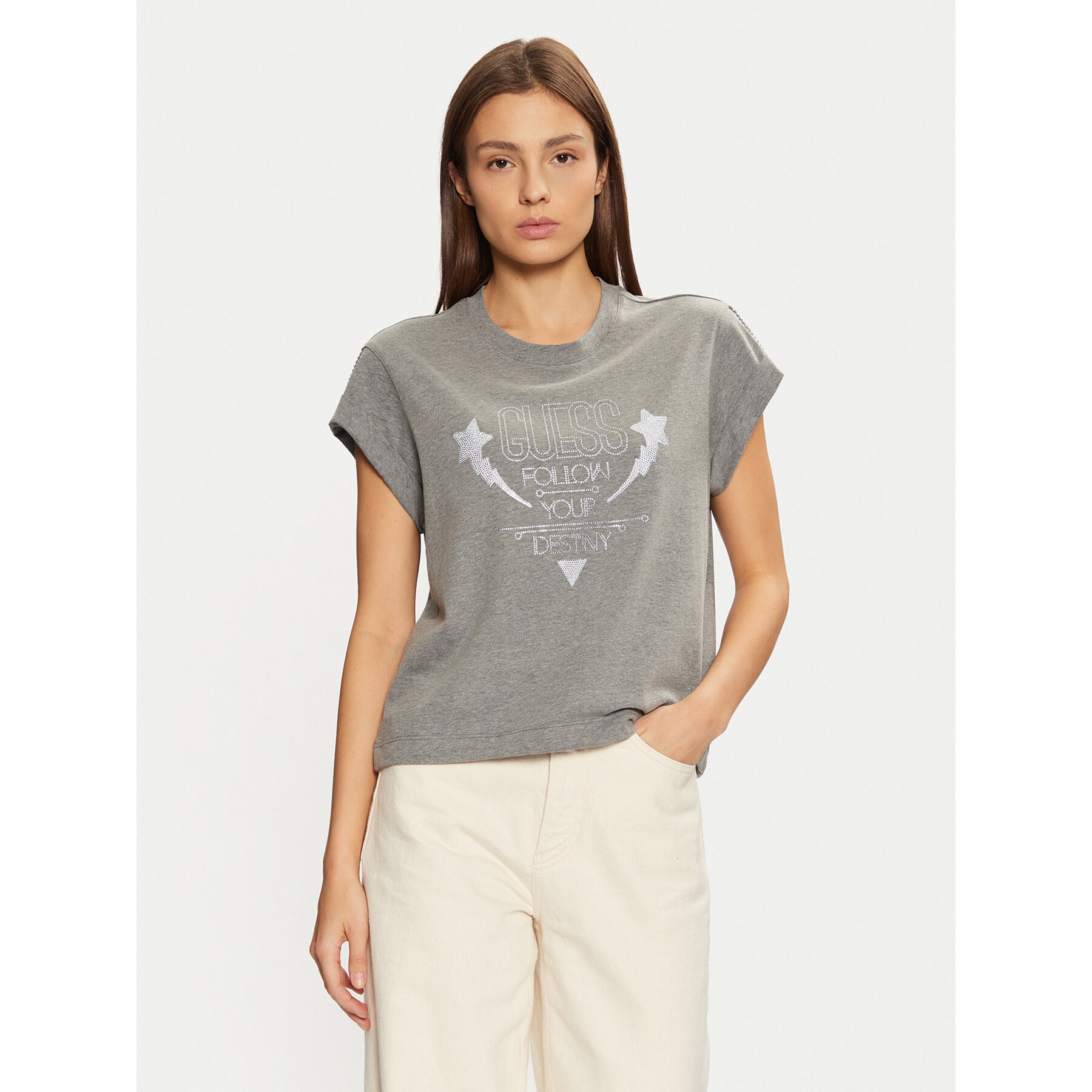 Guess T-shirt W5RI06 I3Z14 Siva Regular Fit
