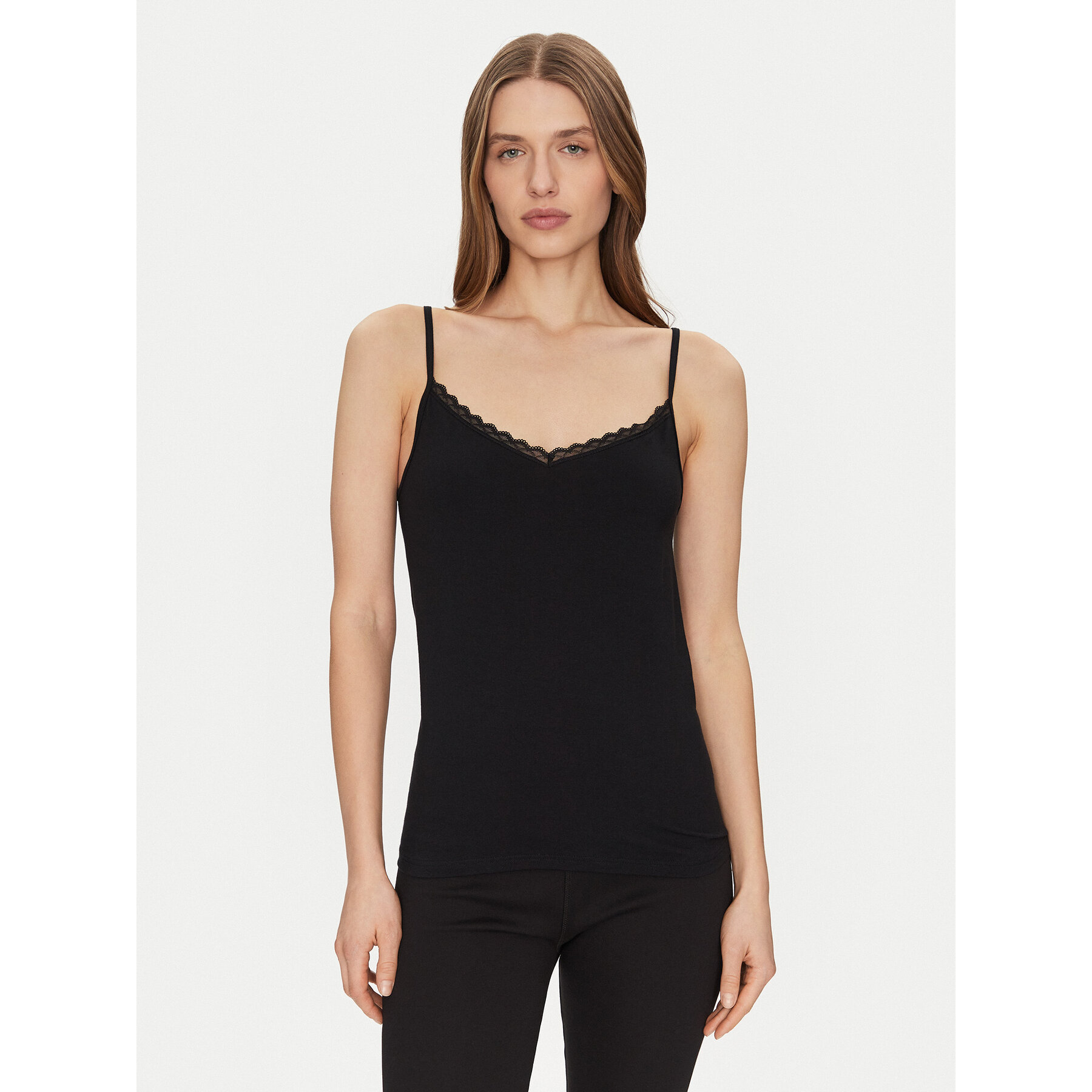 Triumph Τοπ Feel Of Cotton 10224994 Μαύρο Slim Fit