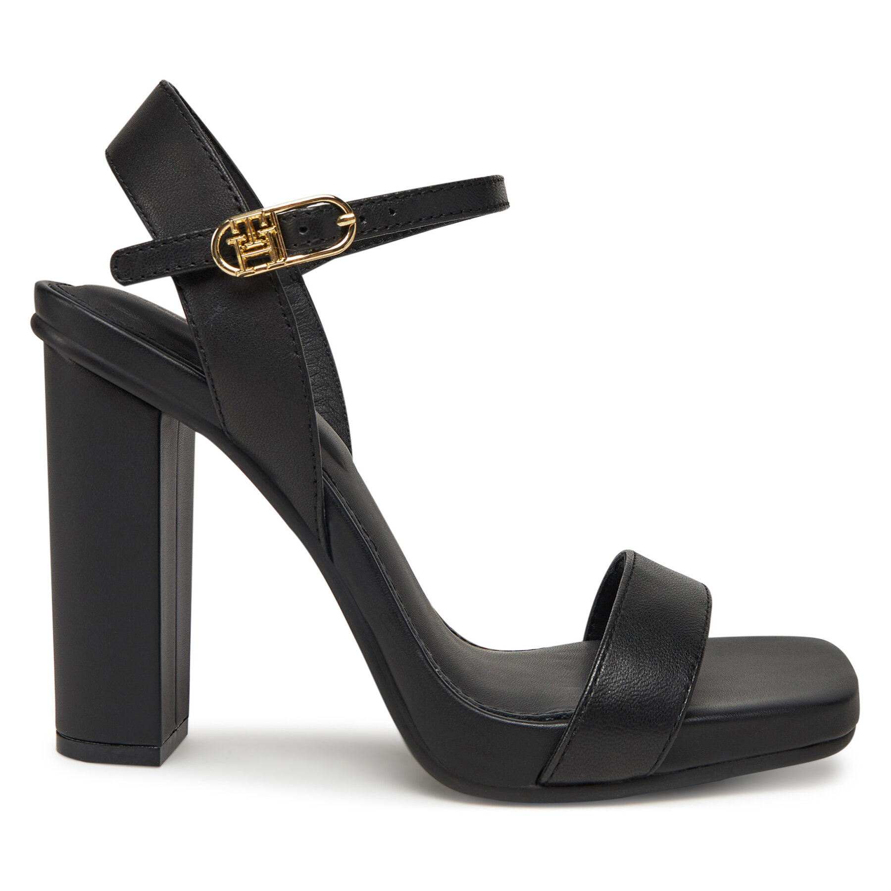 Sandale Tommy Hilfiger High Heel Leather Sandal FW0FW08534 Negru