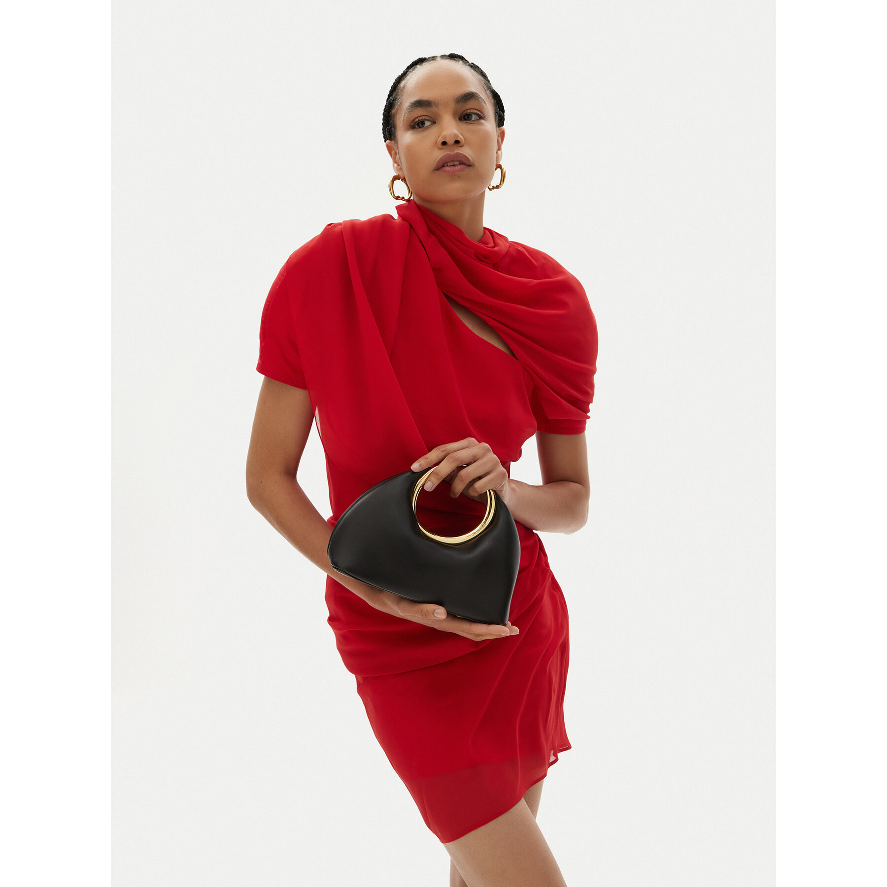 Ročna torba JACQUEMUS Mini ring handbag 241BA395 Črna