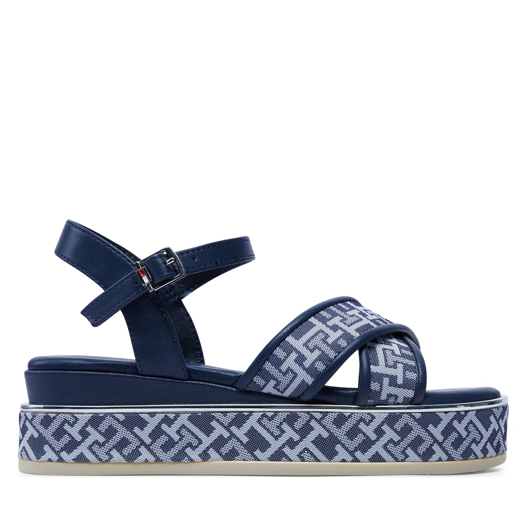 Sandalias Tommy Hilfiger Logo Oll Over Platform Sandal T3A2-33256-0325 M Azul marino