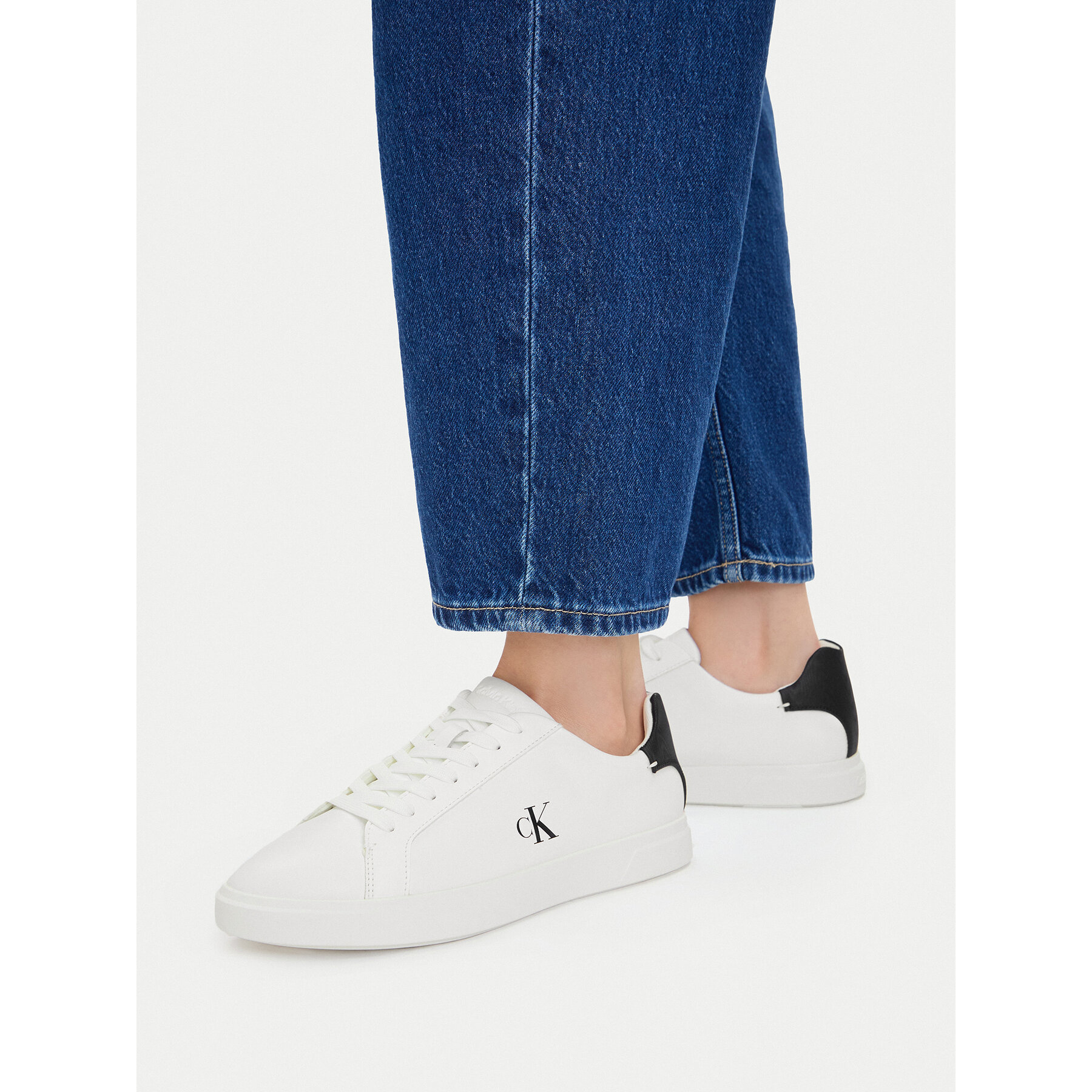 Αθλητικά Calvin Klein Low Pro Cup Laceup Lth Moire HW0HW02845 Λευκό