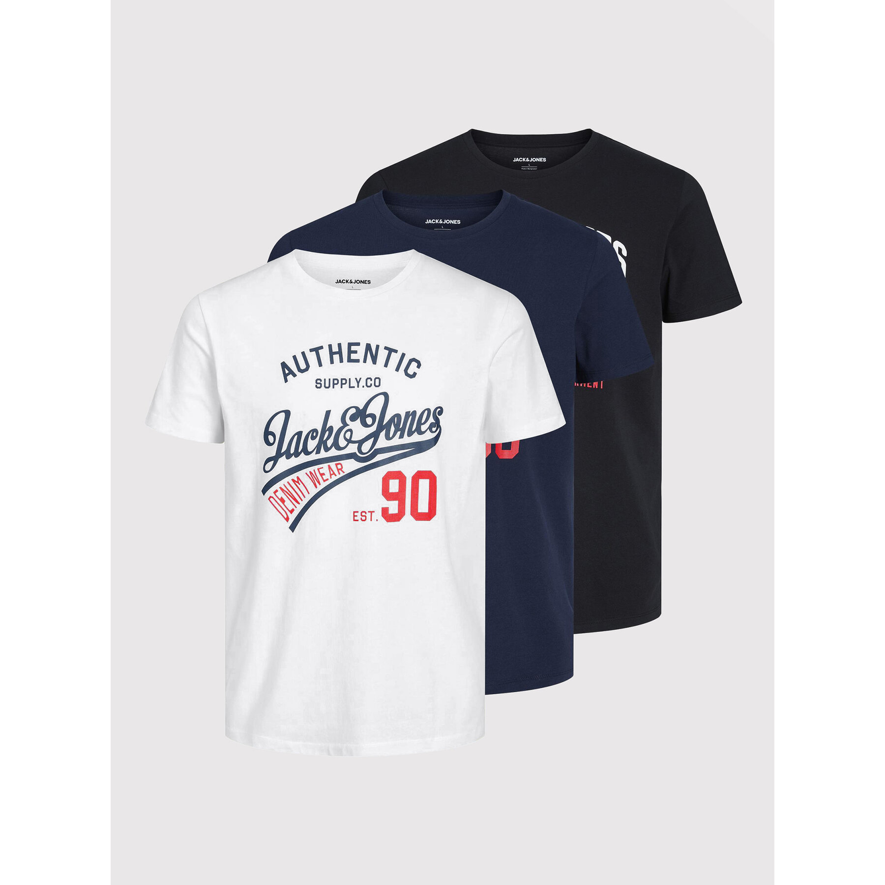 Jack & Jones Komplet t-shirt majic﻿ Ethan 12221269 Pisana Regular Fit