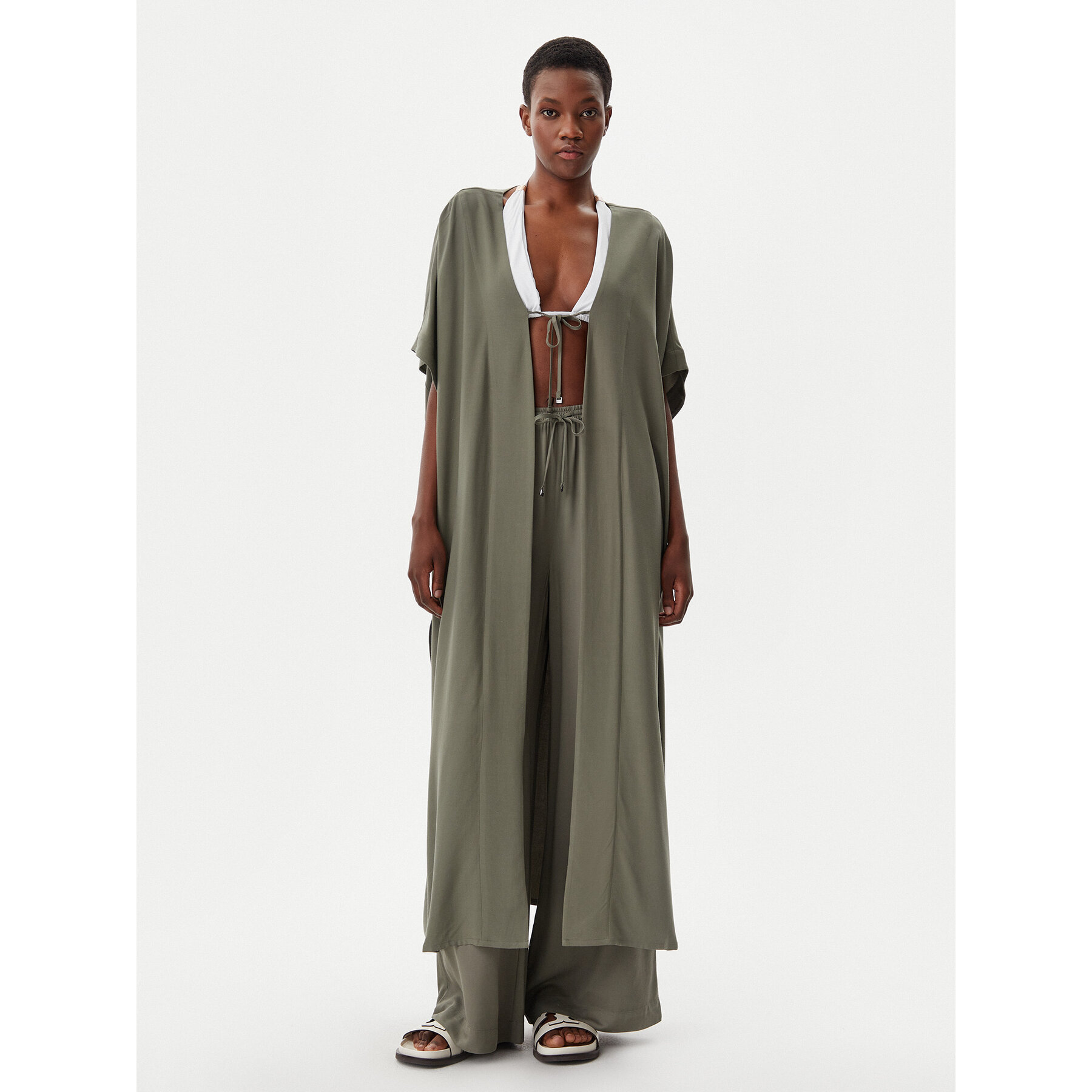 Calvin Klein Swimwear Strandkleid KW0KW02822 Grün Relaxed Fit