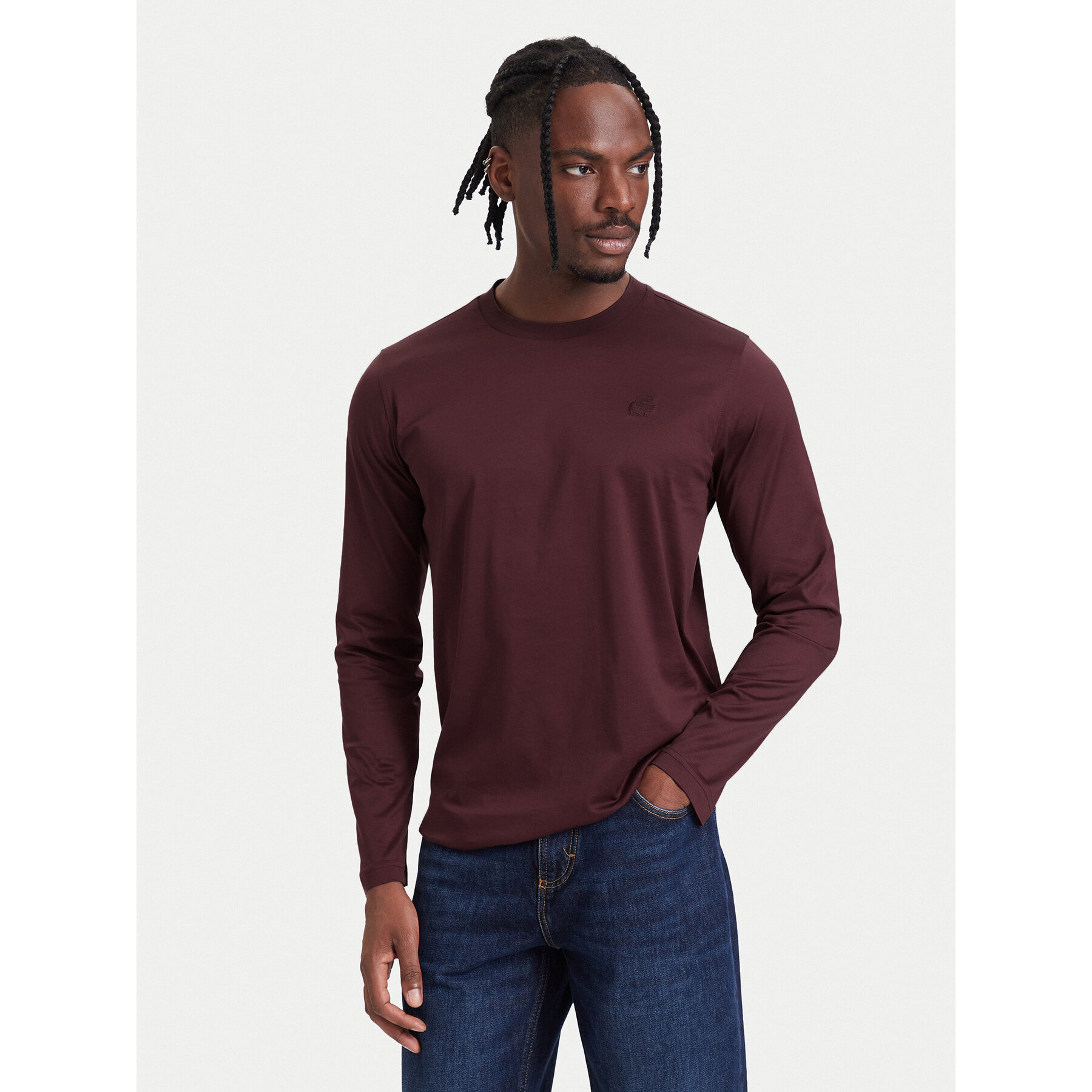 KARL LAGERFELD Longsleeve 755002 564200 Dunkelrot Regular Fit