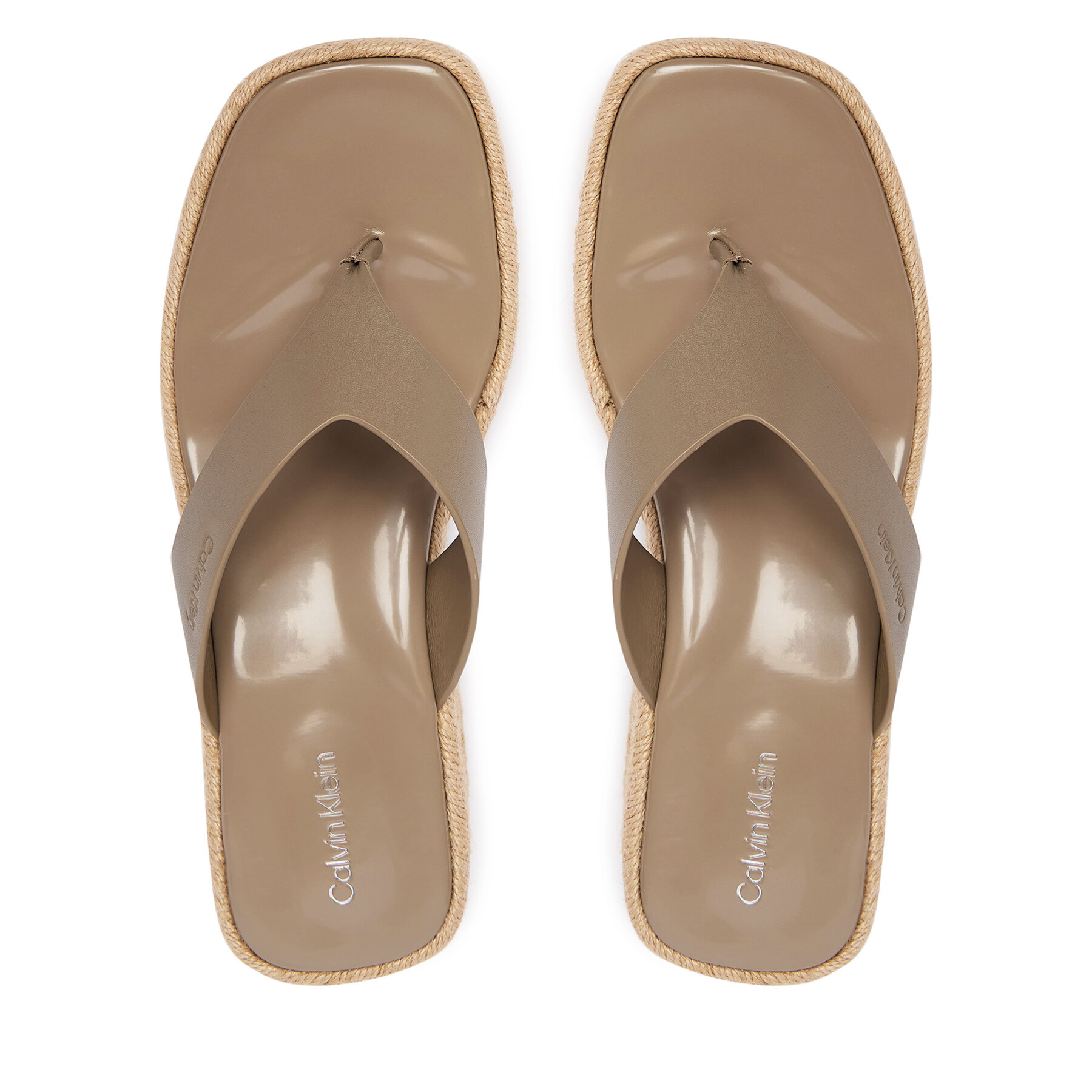 Σαγιονάρες Calvin Klein Block Heel Espa 50 Thong Lth HW0HW02902 Καφέ