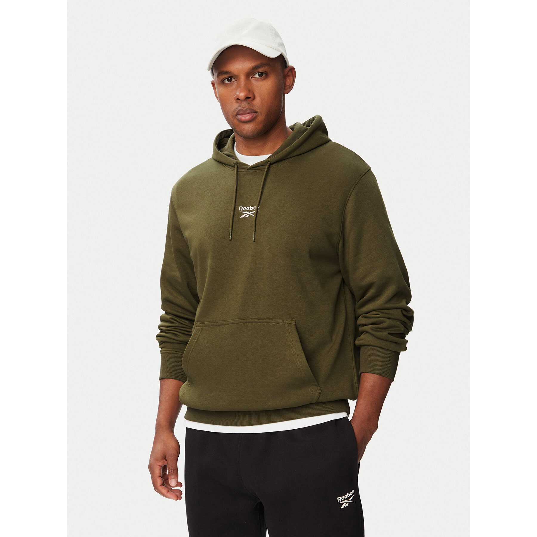 Reebok Majica dugih rukava Babb RK25550CCM Tamno zelena Regular Fit
