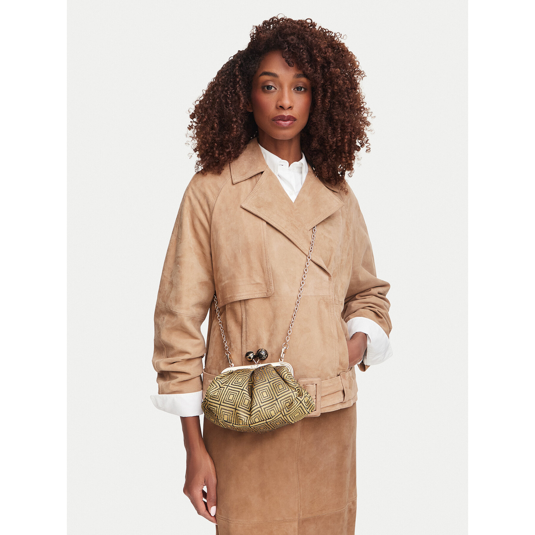 Geantă Weekend Max Mara Italian Rootss 2625516184600 Galben