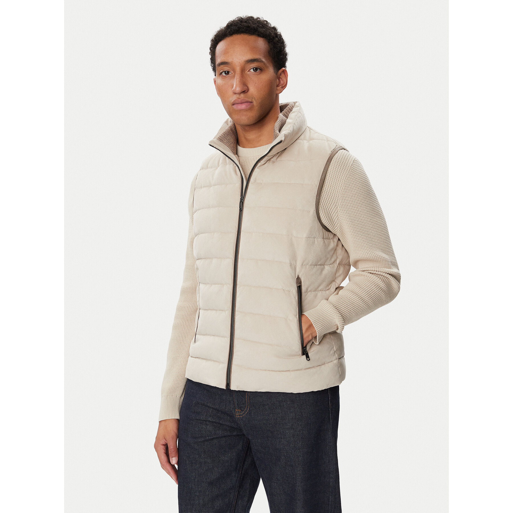 Milestone Bodywarmer 630372 60915 Beige Regular Fit