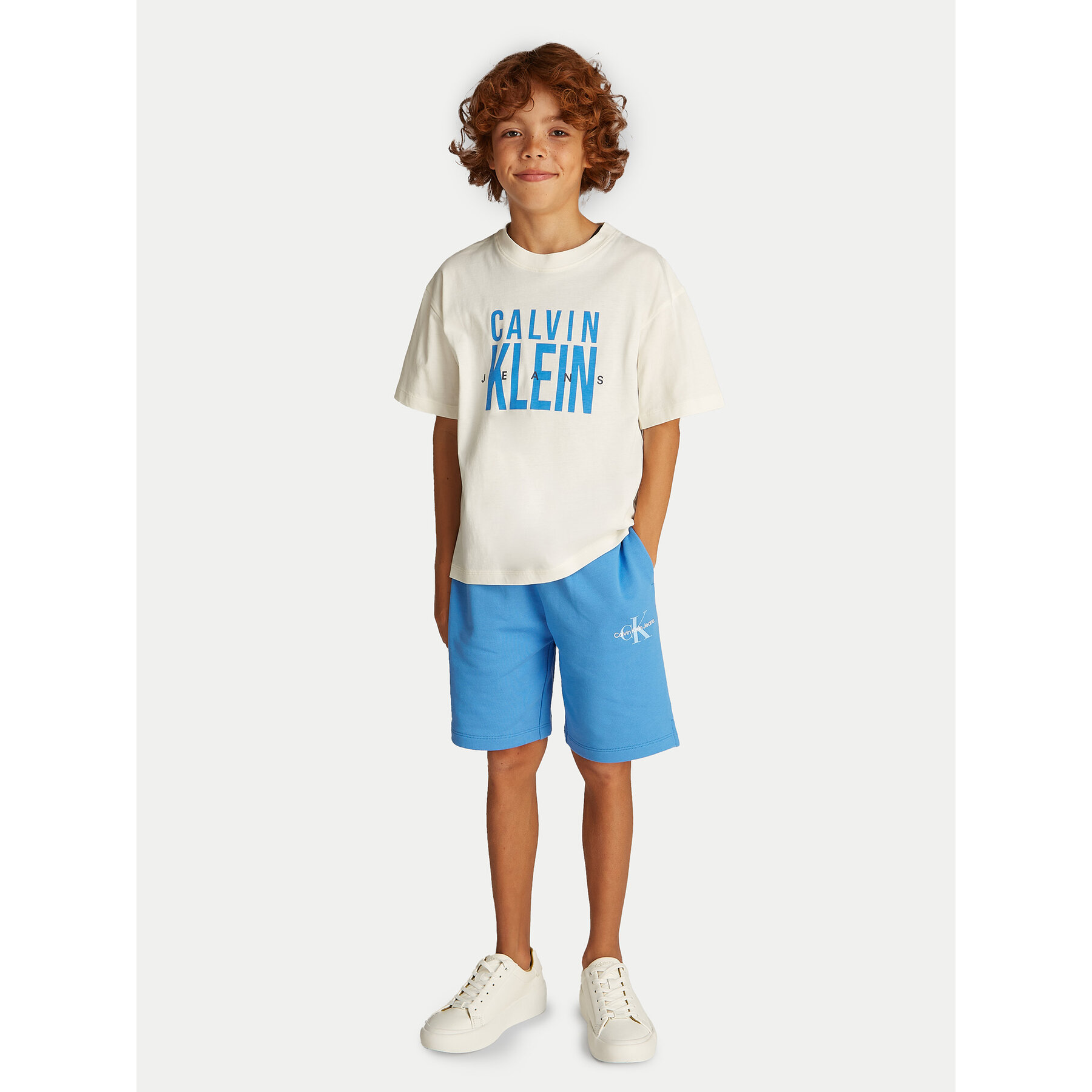 Calvin Klein Jeans Póló Bold Graphic IB0IB02448 Ekru Relaxed Fit