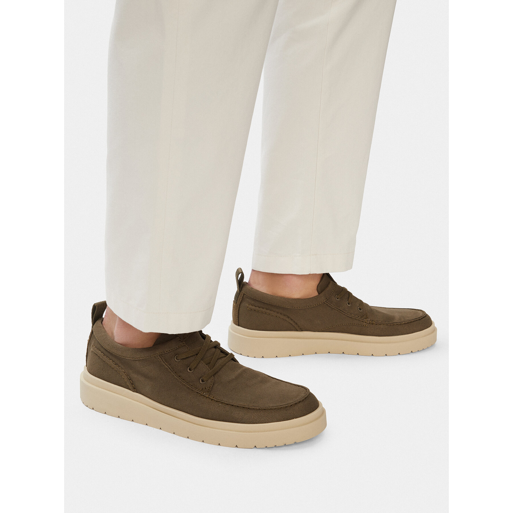 Poltopánky Clarks Polden Moc 26186615 Kaki