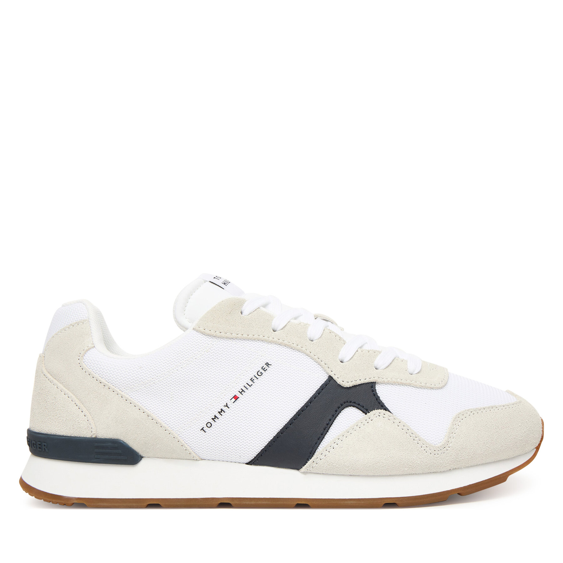 Sneakersy Tommy Hilfiger Runner Icon Mix FM0FM05679 Écru