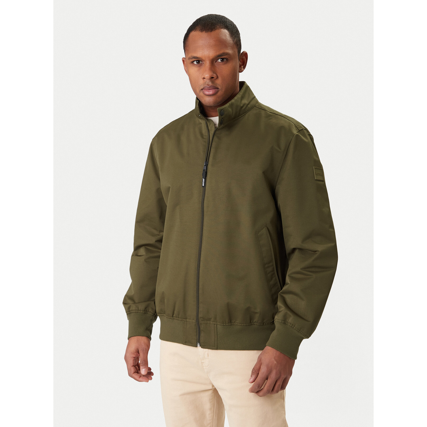 Mustang Bomberjacke 1016889 Khakifarben Regular Fit