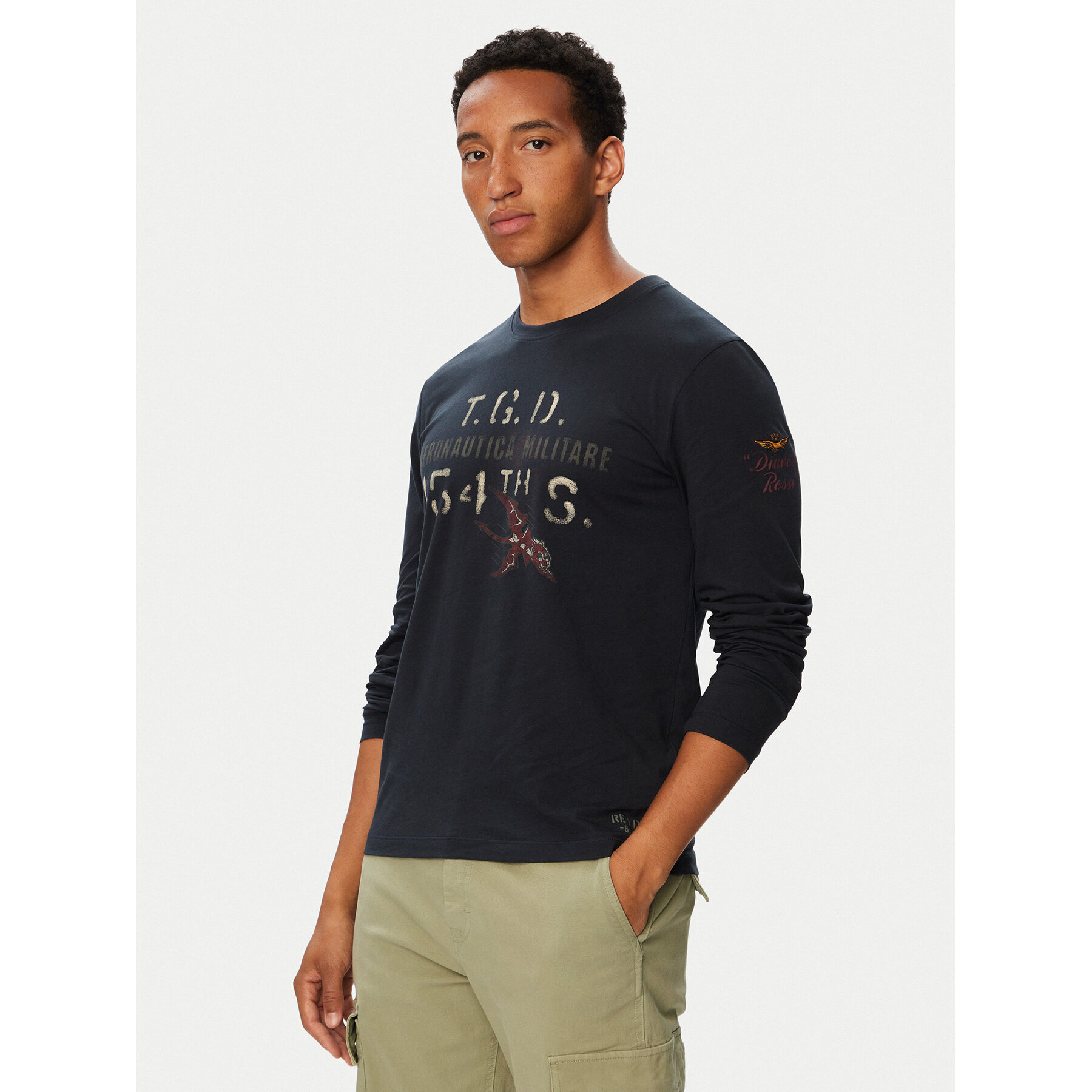 Aeronautica Militare Longsleeve 262TS2569UJ00641 Dunkelblau Regular Fit