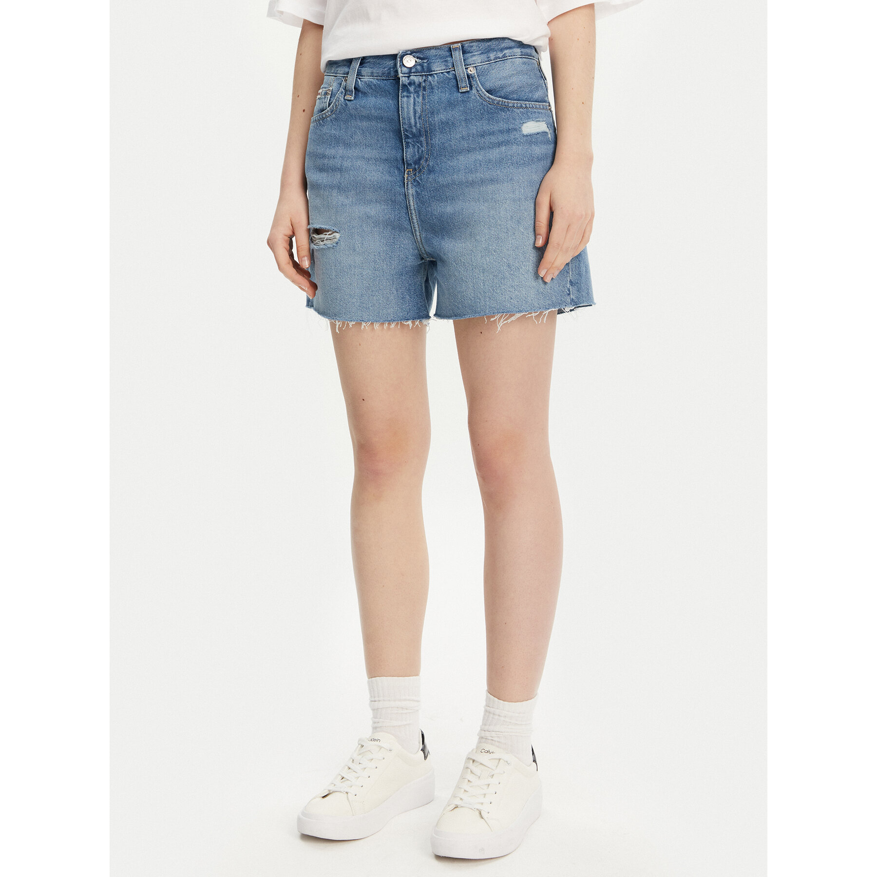 Calvin Klein Jeans Jeansshorts J20J225159 Blau Mom Fit