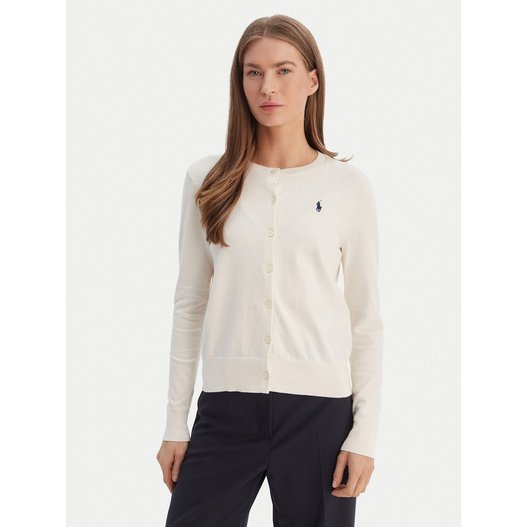 Polo Ralph Lauren Strickjacke 211971871003 Écru Slim Fit