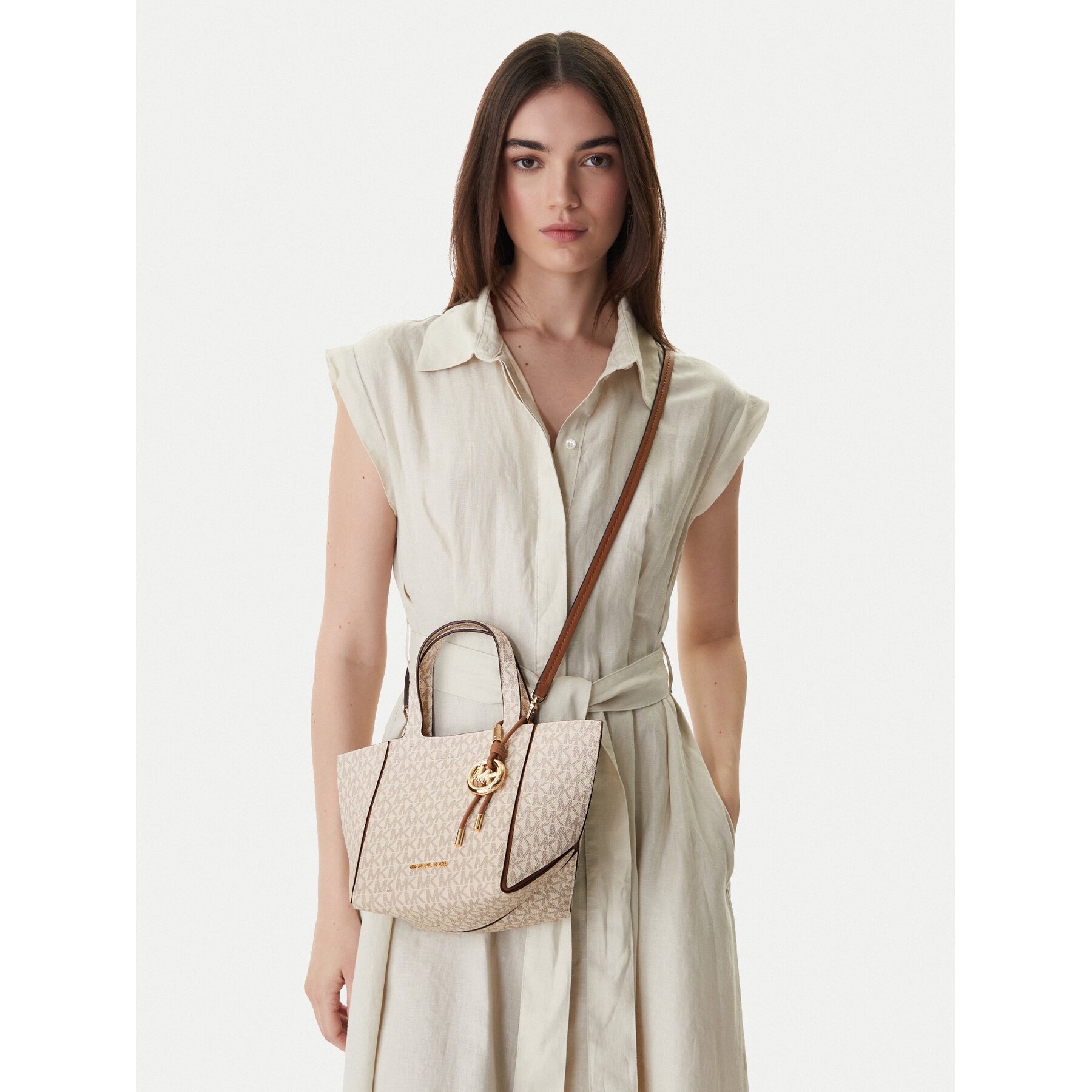 Torbica MICHAEL Michael Kors 30R6G9JT9B Écru