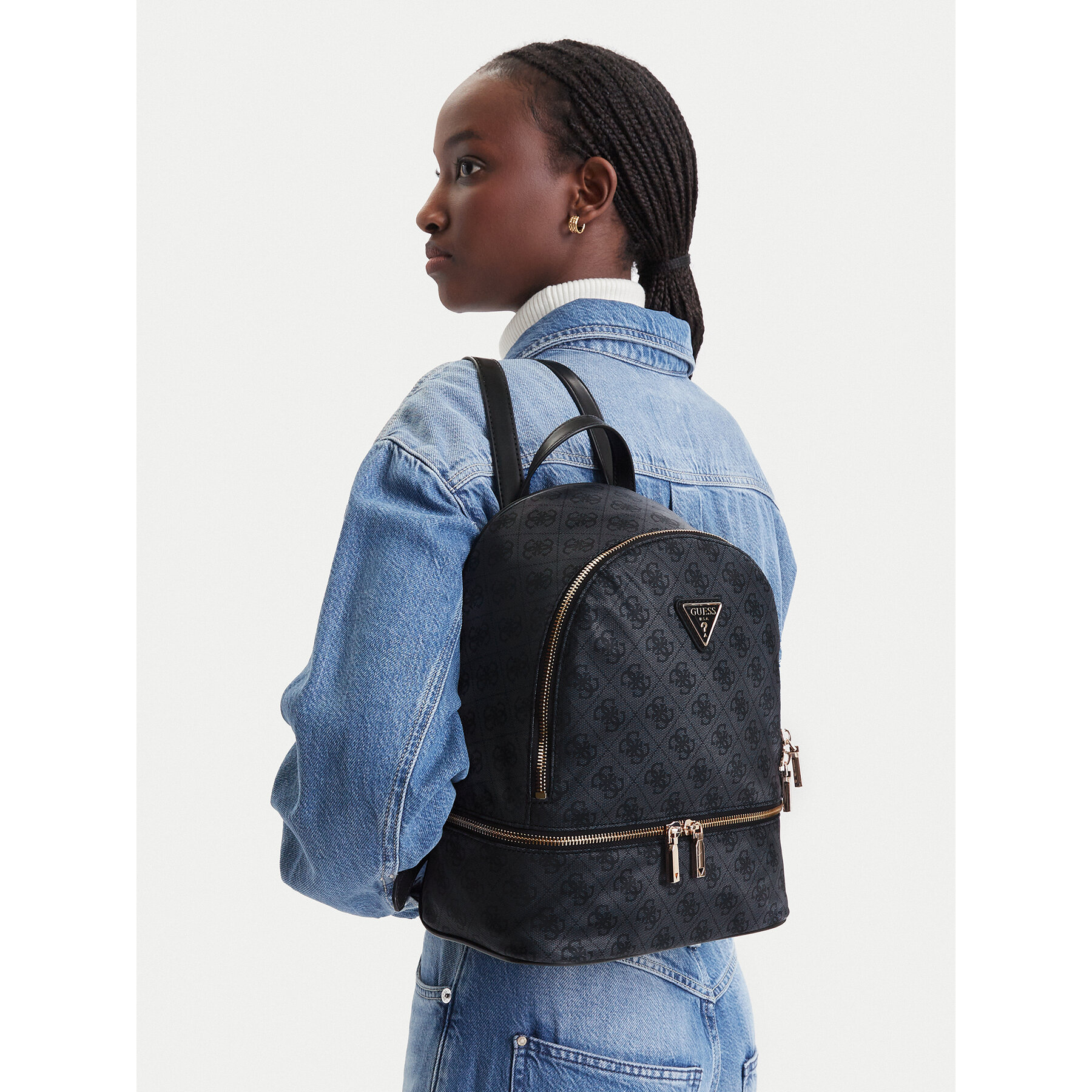 Ruksak Guess Adrian Logo Travel TWNB21 68030 Tamno siva