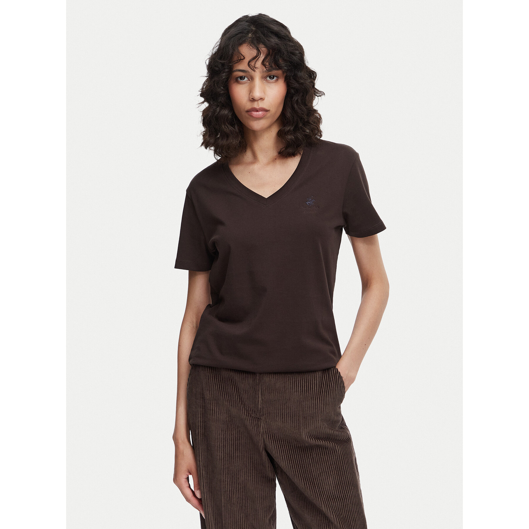 Beverly Hills Polo Club T-Shirt P-SS26W-TS5165187 Dunkelbraun Regular Fit