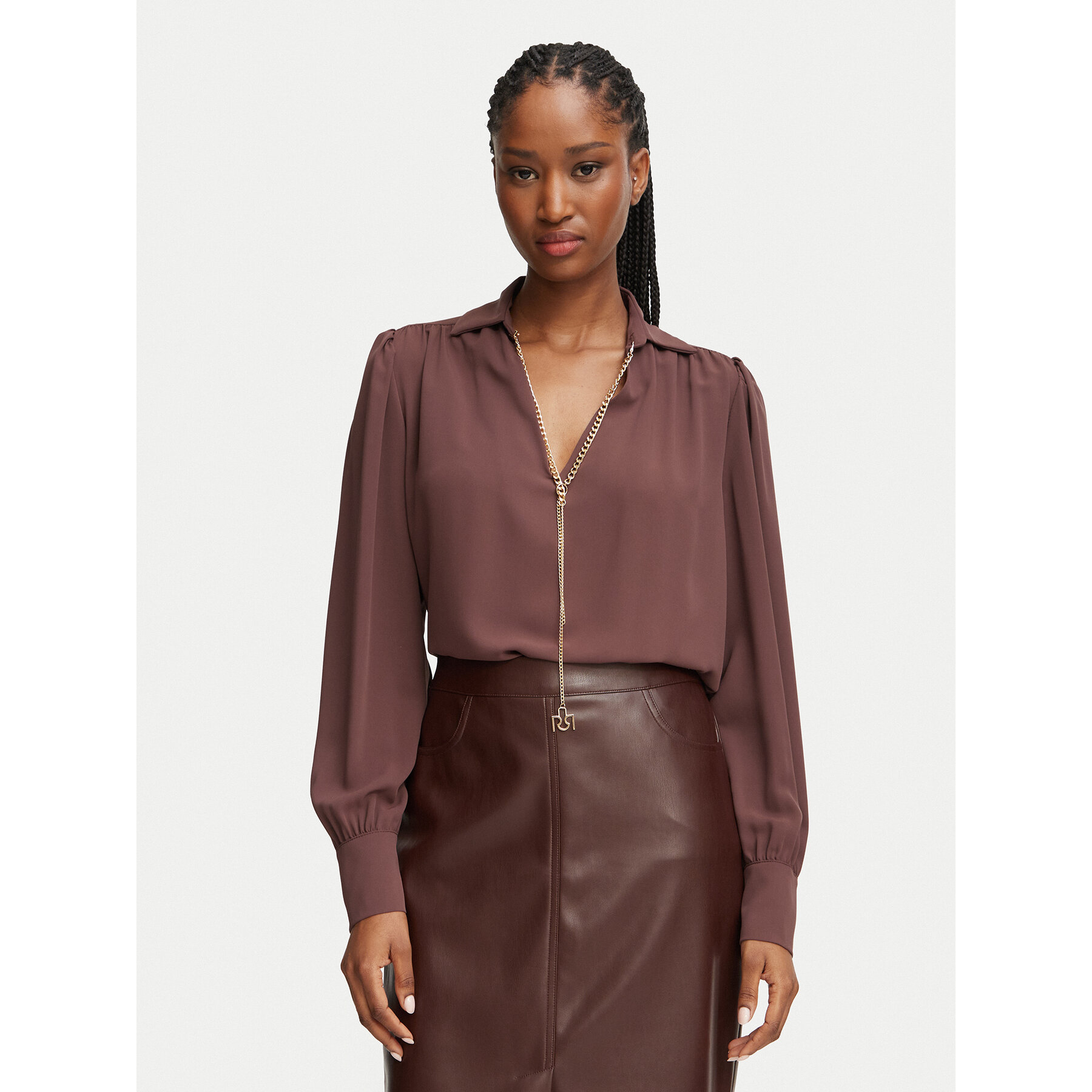 Rinascimento Bluse CFC0125721003 Braun Regular Fit