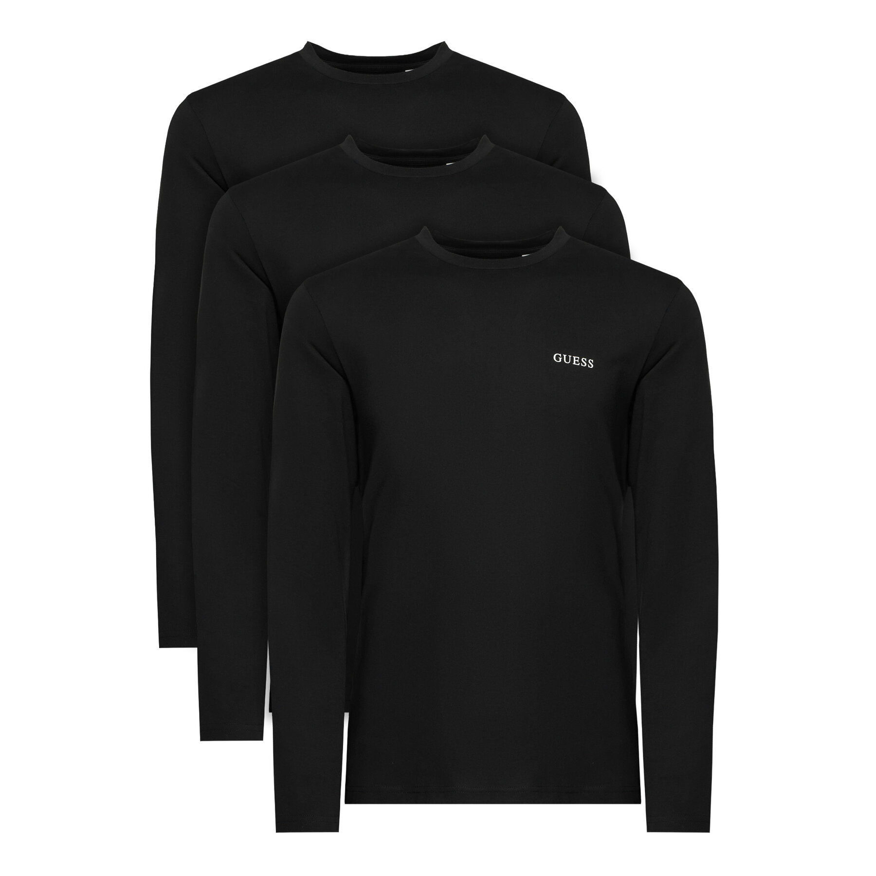 Guess Langarmshirt-Set U6BG04 K5370 Schwarz Regular Fit