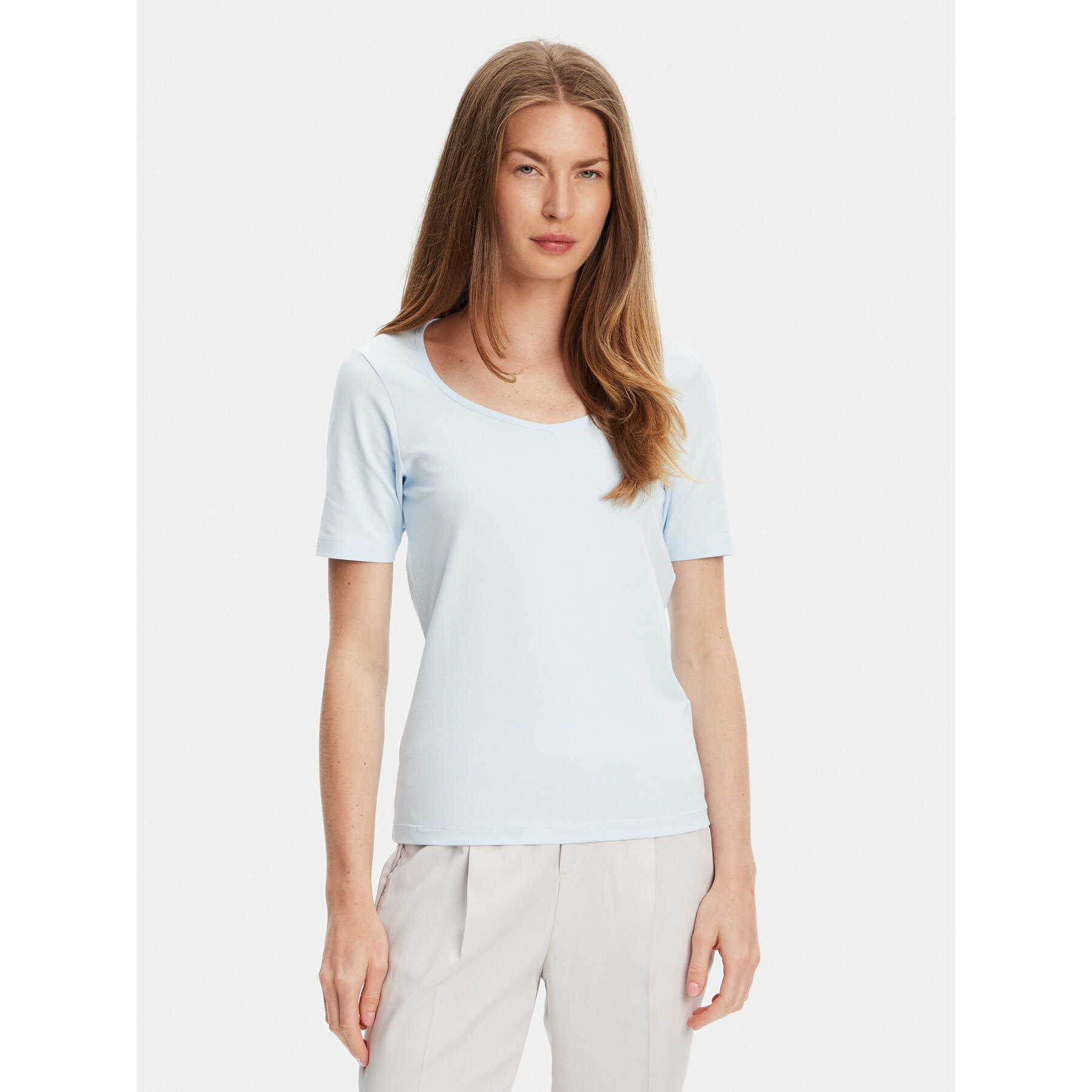 United Colors Of Benetton Marškinėliai 3FJHD401P Žydra Slim Fit