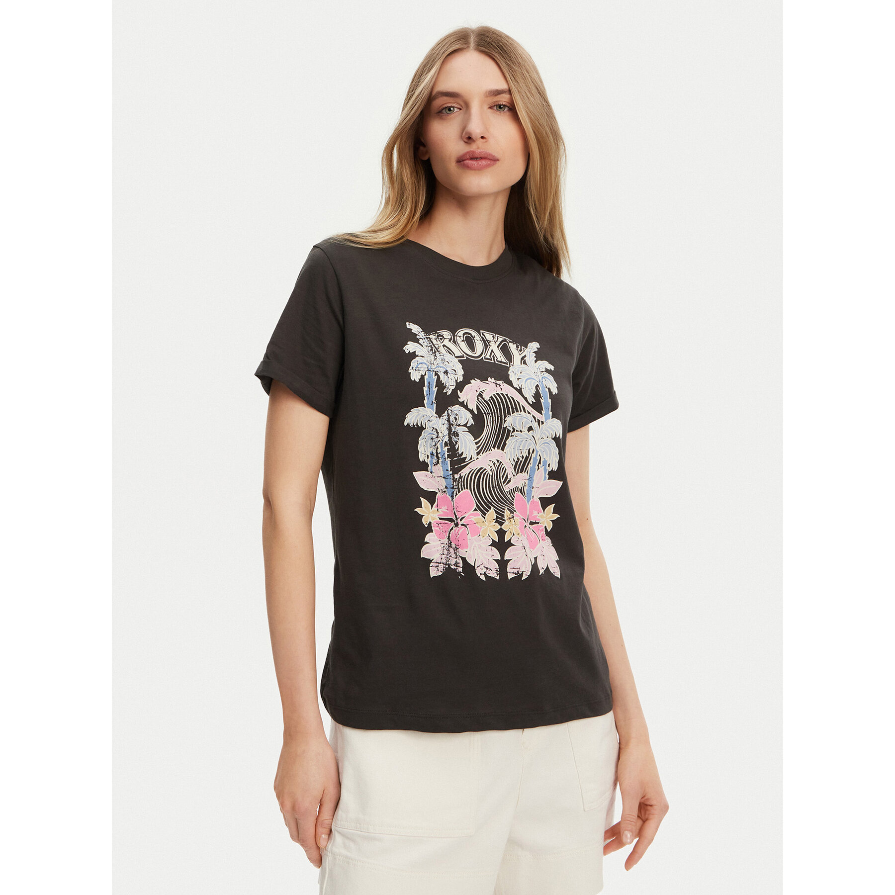 Roxy T-shirt ERJZT05911 Grigio Regular Fit