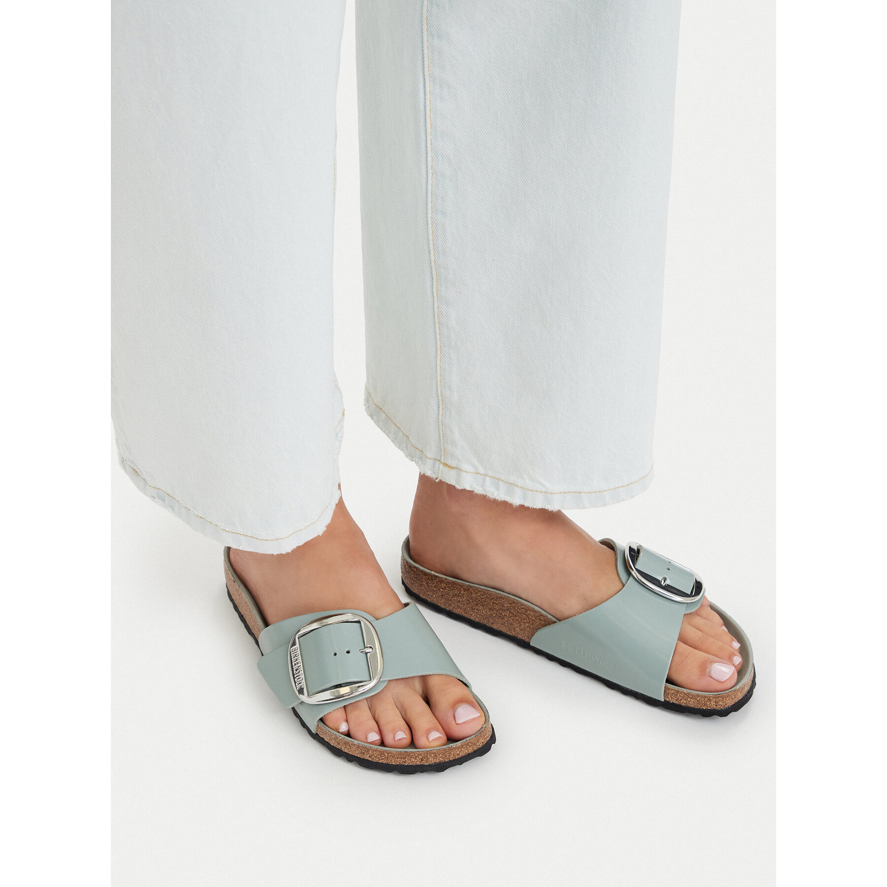 Šľapky Birkenstock Madrid Big Buckle Hex 1031788 Zelená
