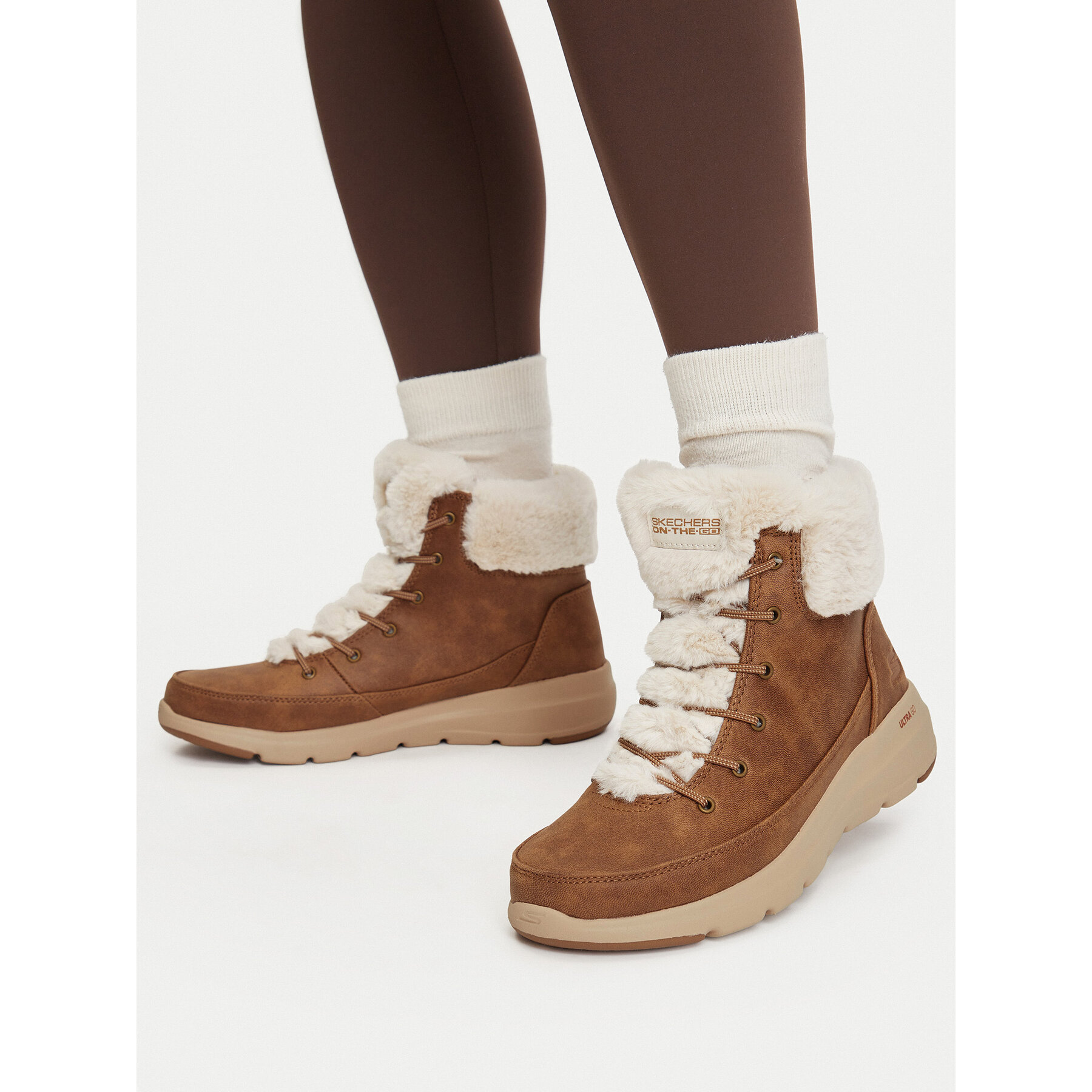 Kotníková obuv Skechers Glacial Ultra - Wonderland 144202 Hnědá