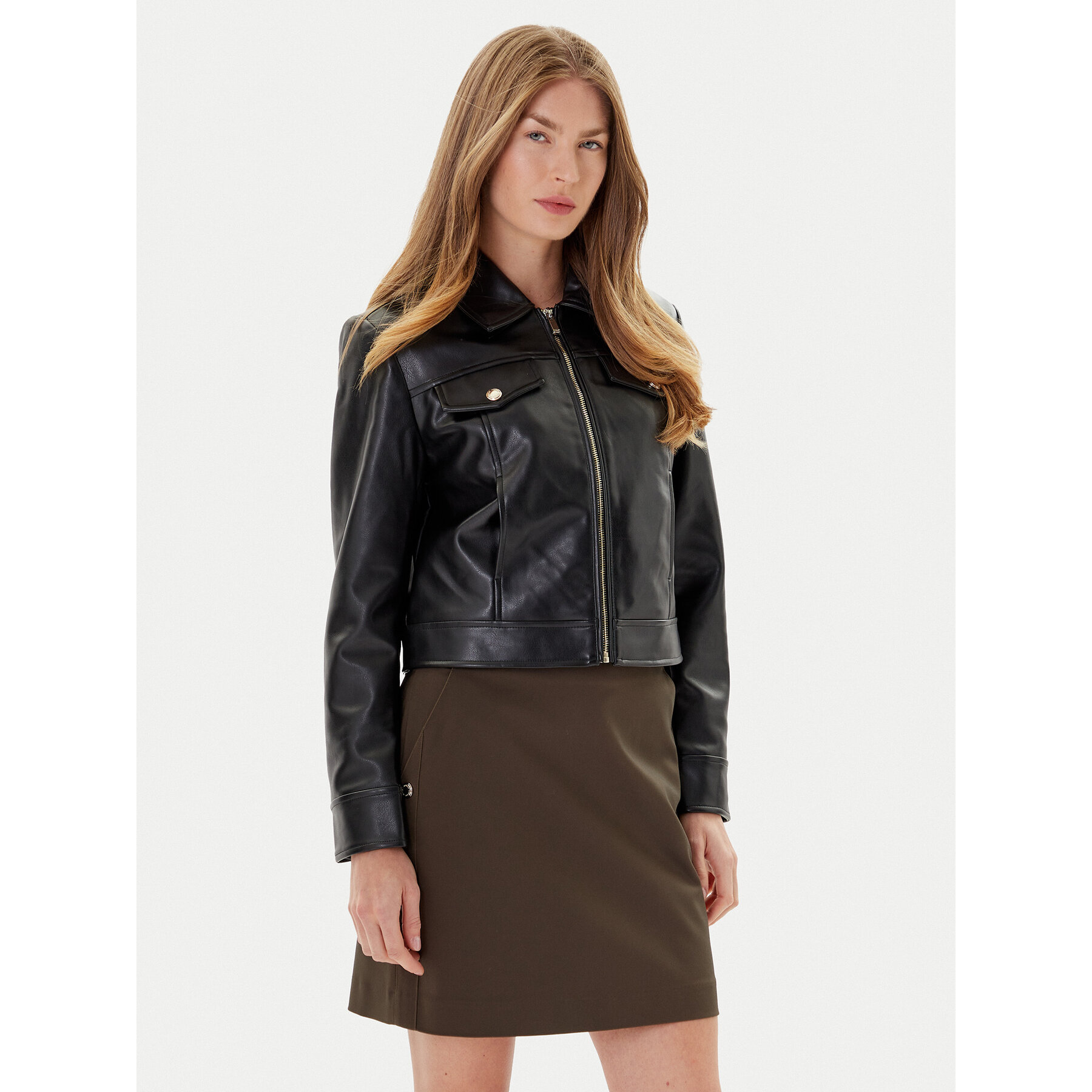 Morgan Jacke aus Kunstleder 252-GNOLA Schwarz Regular Fit