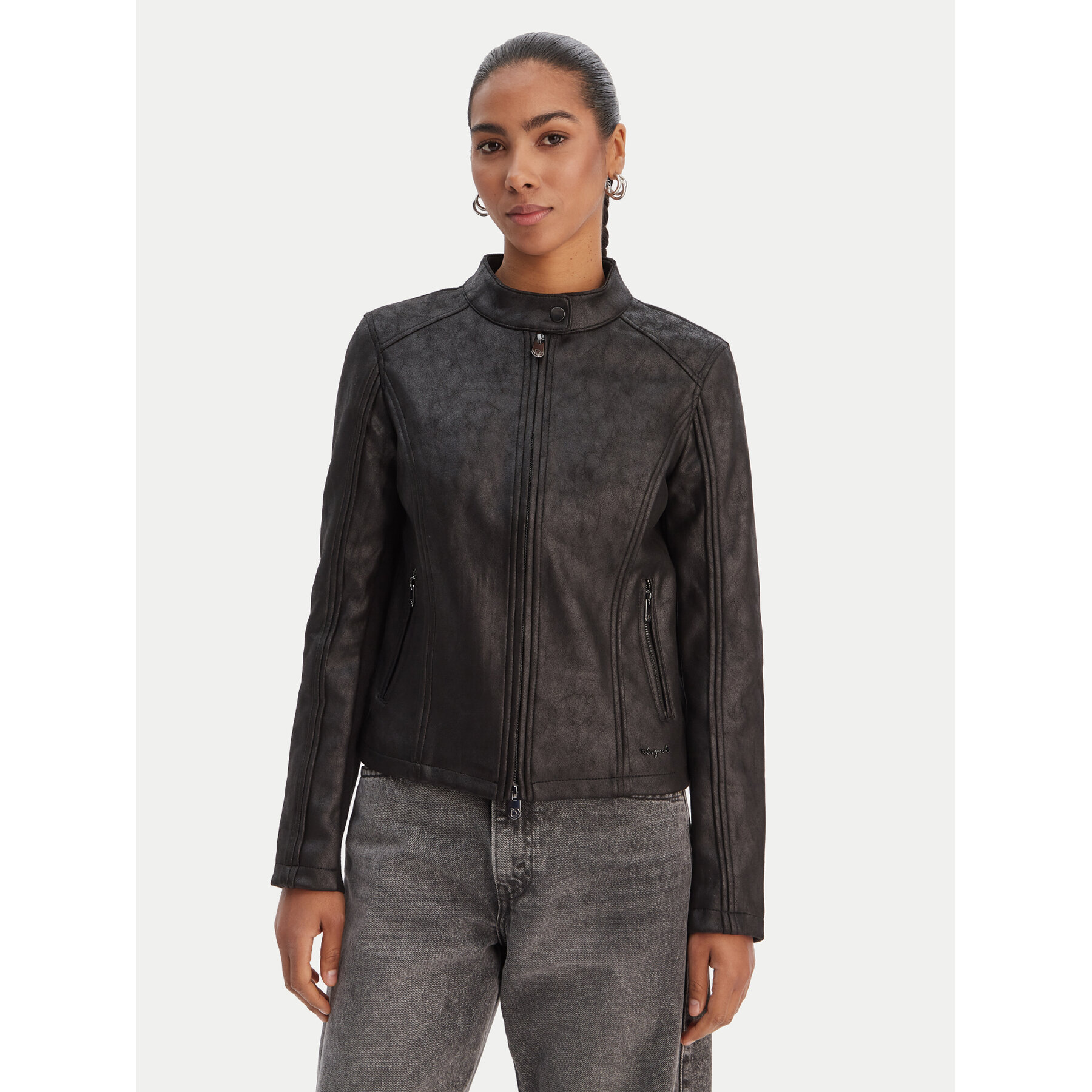 Desigual Übergangsjacke 26SWEW10 Schwarz Regular Fit