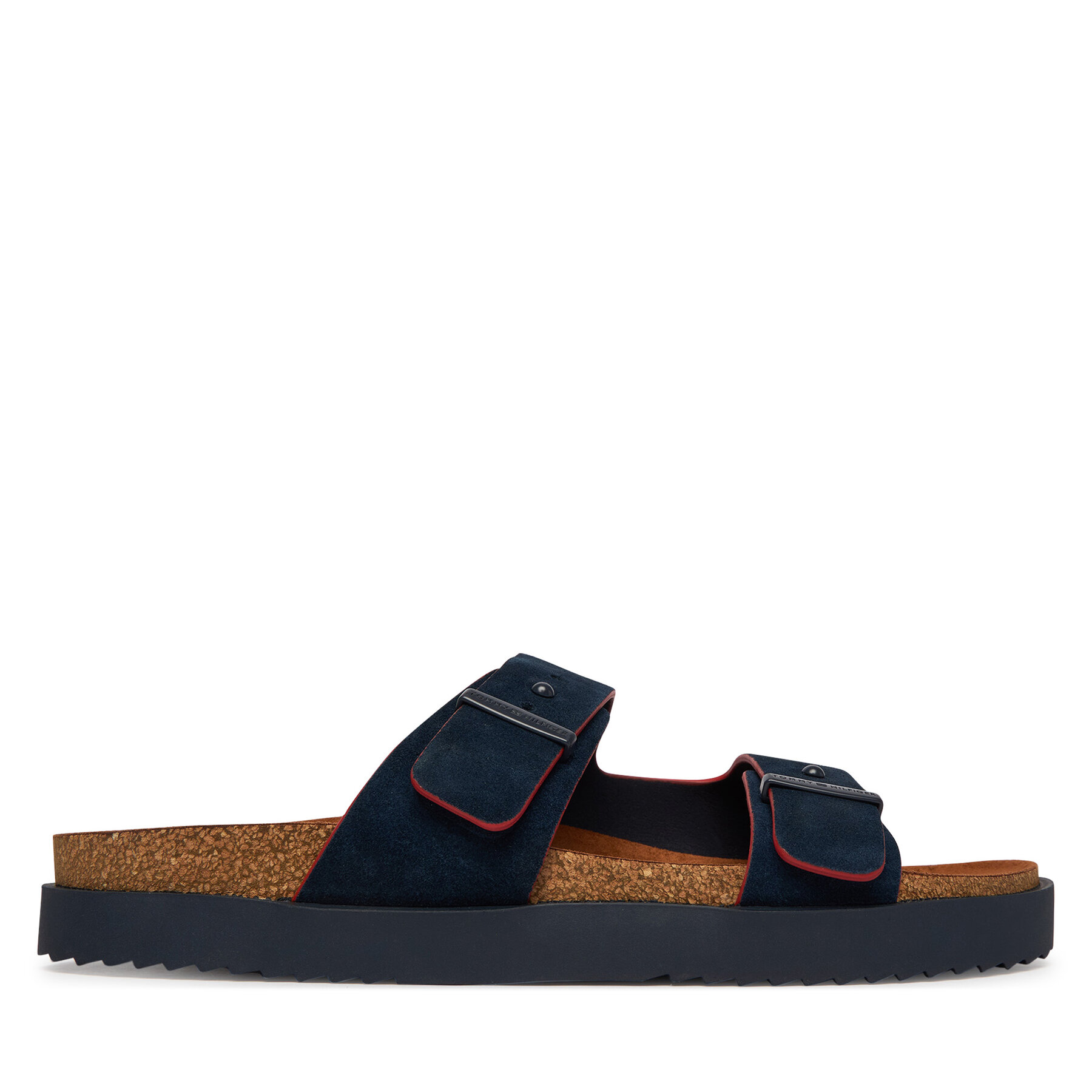 Šľapky Tommy Hilfiger Cork Adjustable Suede Sandal FM0FM05869 Tmavomodrá