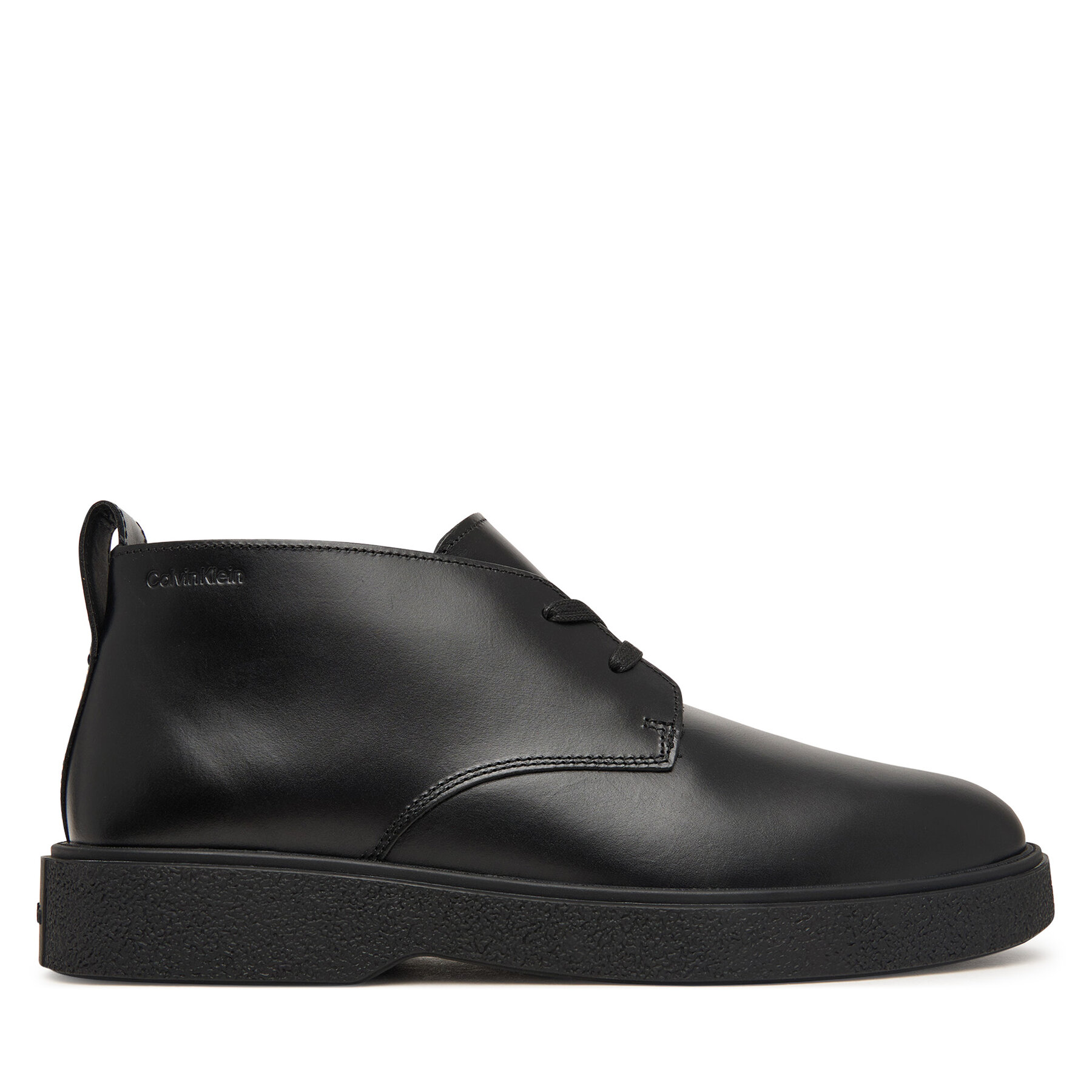 Ghete Calvin Klein Text Rubber Desert Boot Lth HM0HM02255 Negru