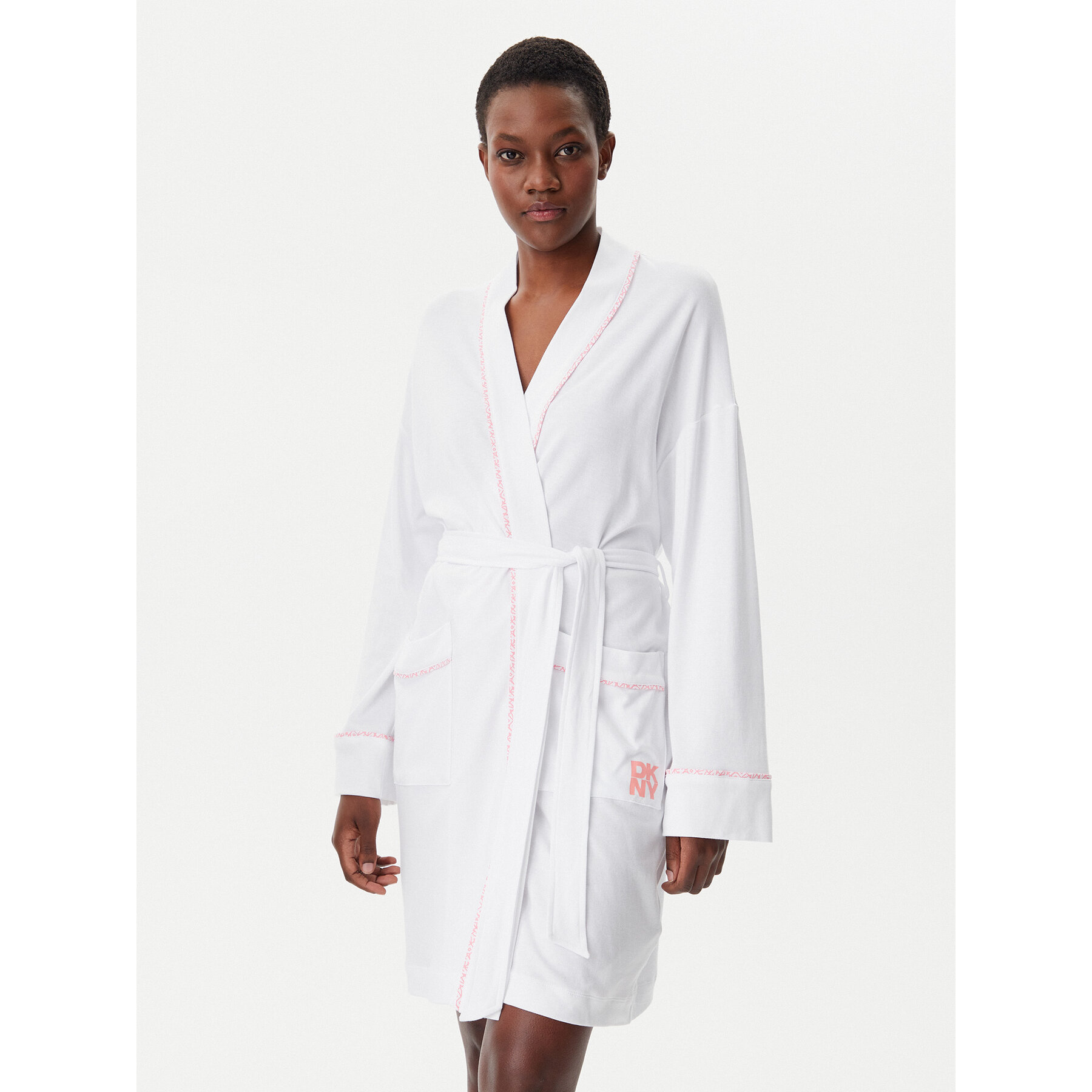 DKNY Bademantel YI10046 Weiß, Größe XS