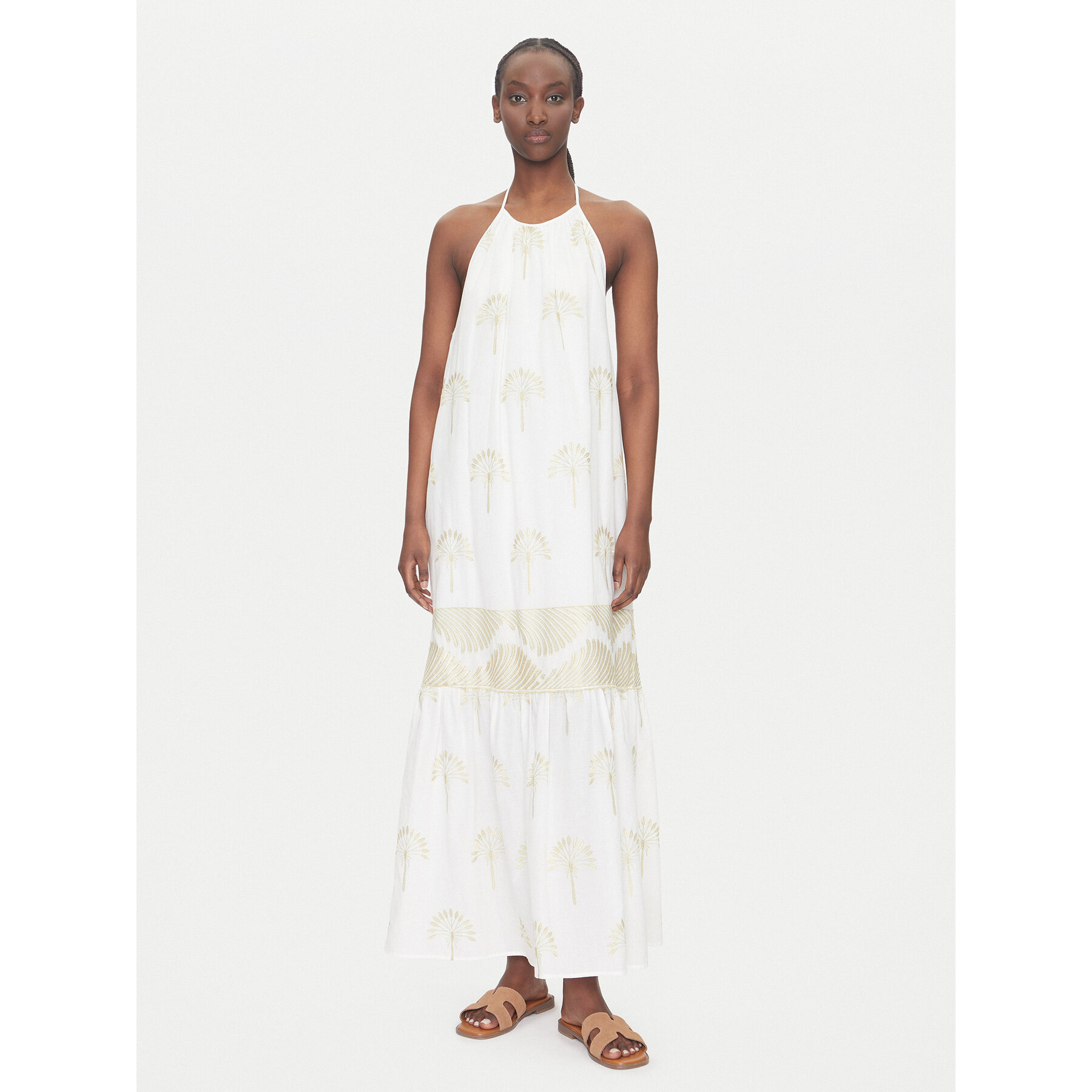 Simona Corsellini Sommerkleid P25CPAB02601 Weiß Relaxed Fit
