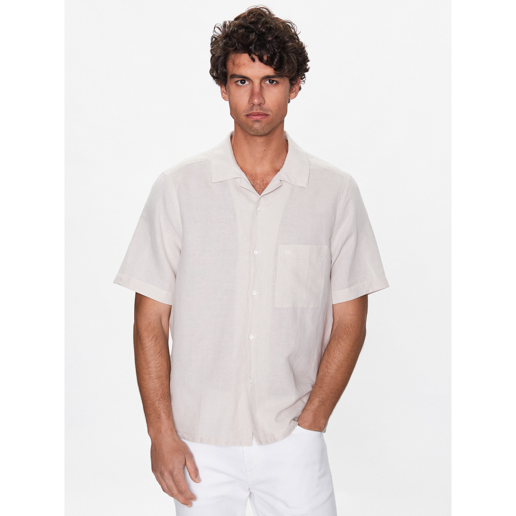 Calvin Klein Hemd K10K109521 Beige Regular Fit