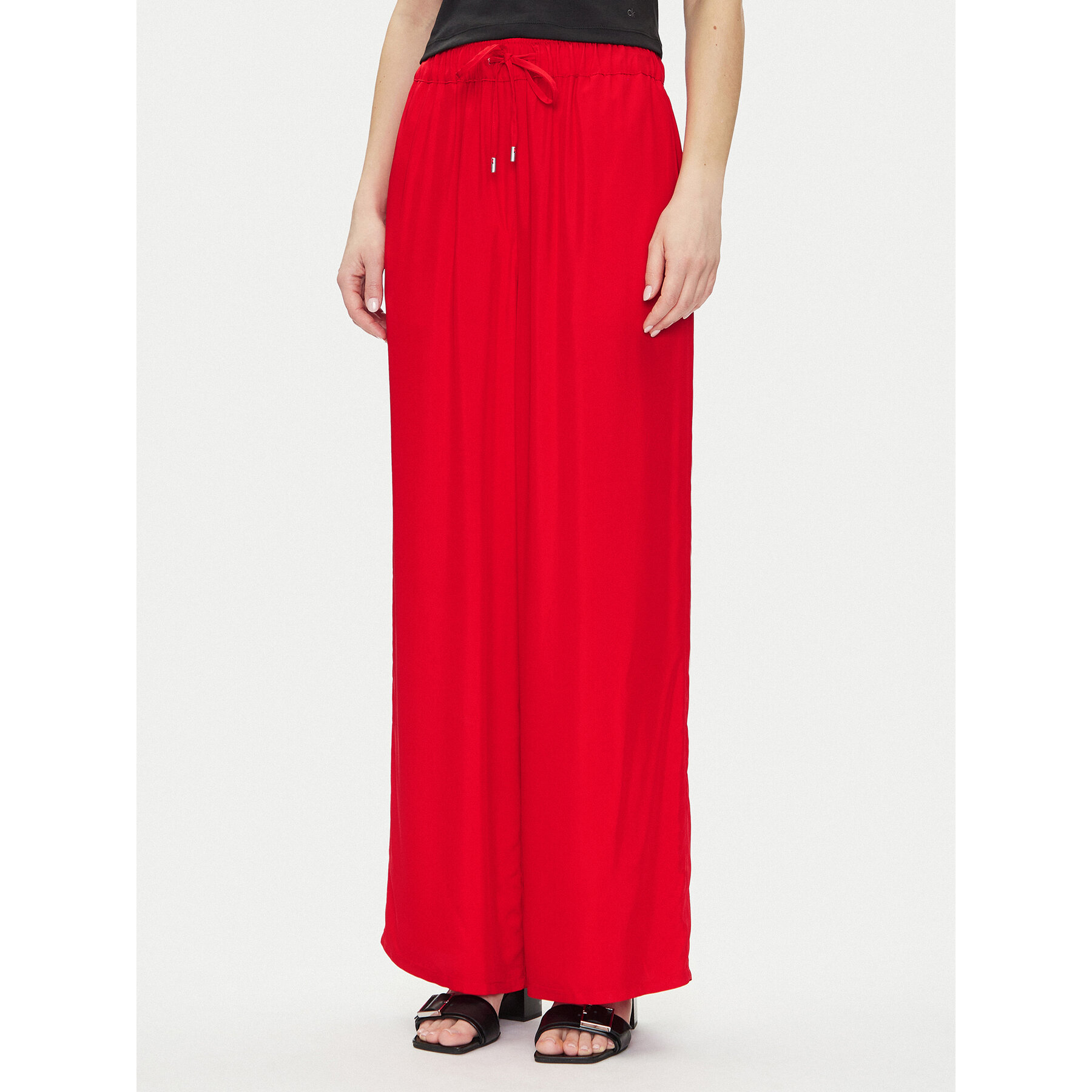 Calvin Klein Stoffhose LV044B932G Rot Wide Leg
