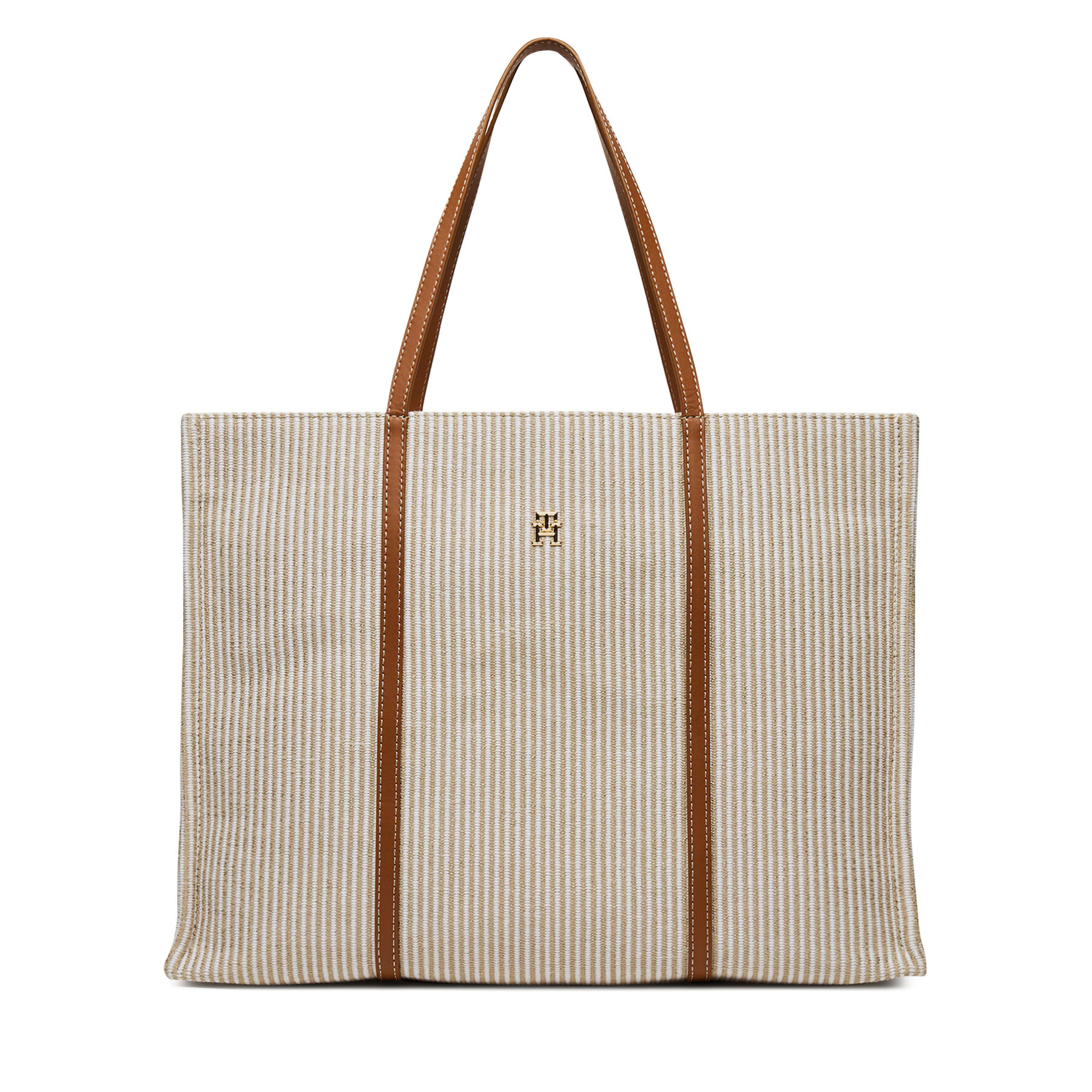 Borsetta Tommy Hilfiger Th Premium Beach Le Tote AW0AW17418 Beige, Taglia OS, taglia : OS