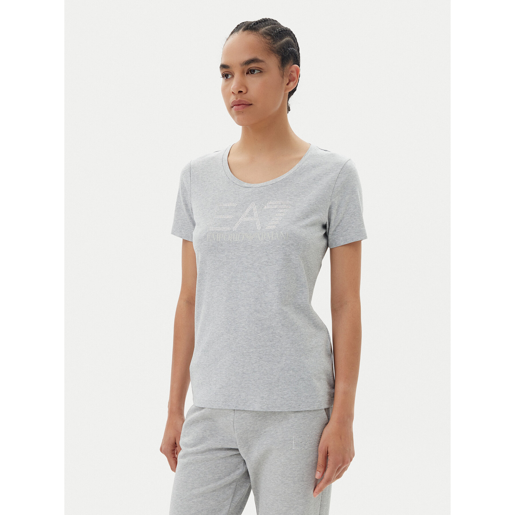 EA7 Emporio Armani Marškinėliai 7W000094 AF10373 O8002 Pilka Slim Fit