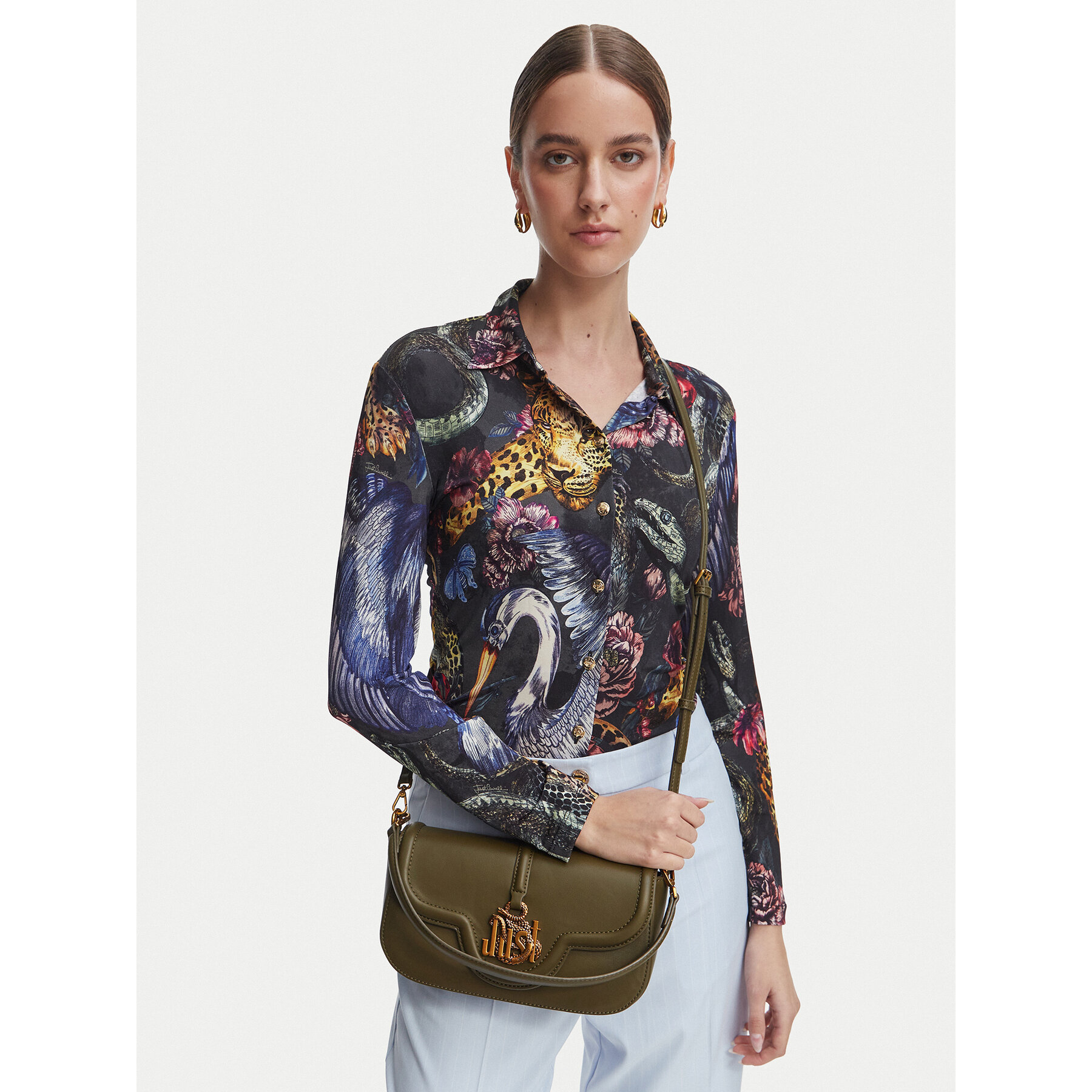 Geantă Just Cavalli 81RA4BN3 ZS749 Verde