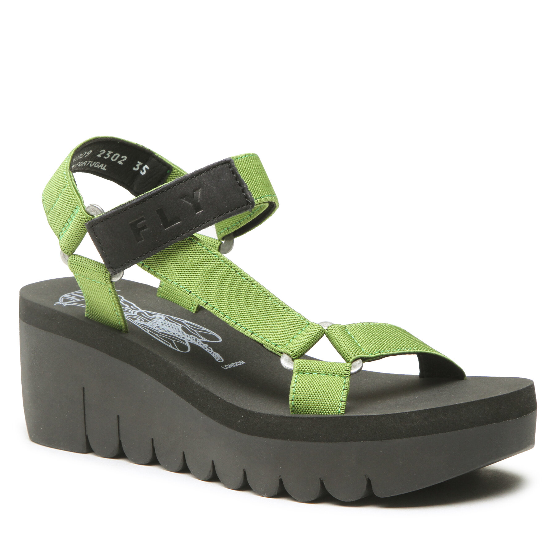 Sandale Fly London Yefafly P144726009 Black/Avocado Black epantofi.ro imagine noua