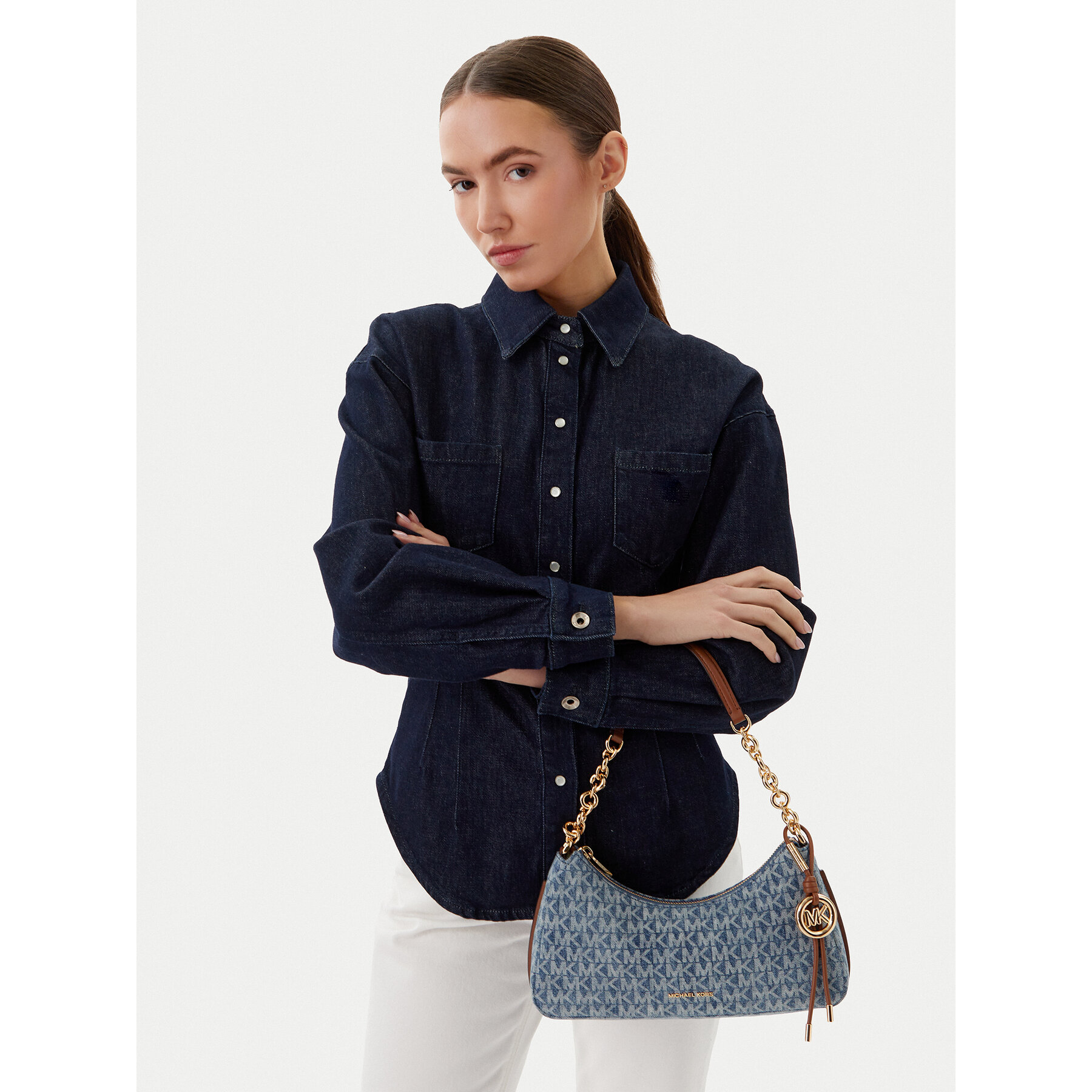 Táska MICHAEL Michael Kors Nolita 32S6GY5W6C Kék