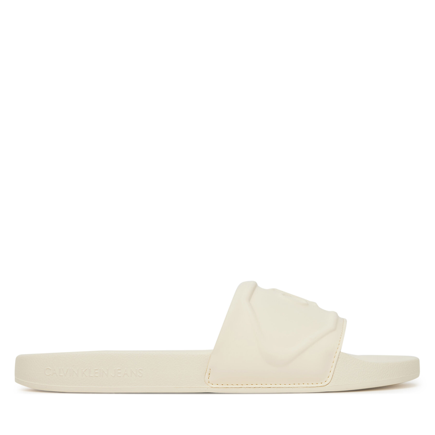Natikače Calvin Klein Jeans Slide Pu Hf Mg YW0YW01879 Écru