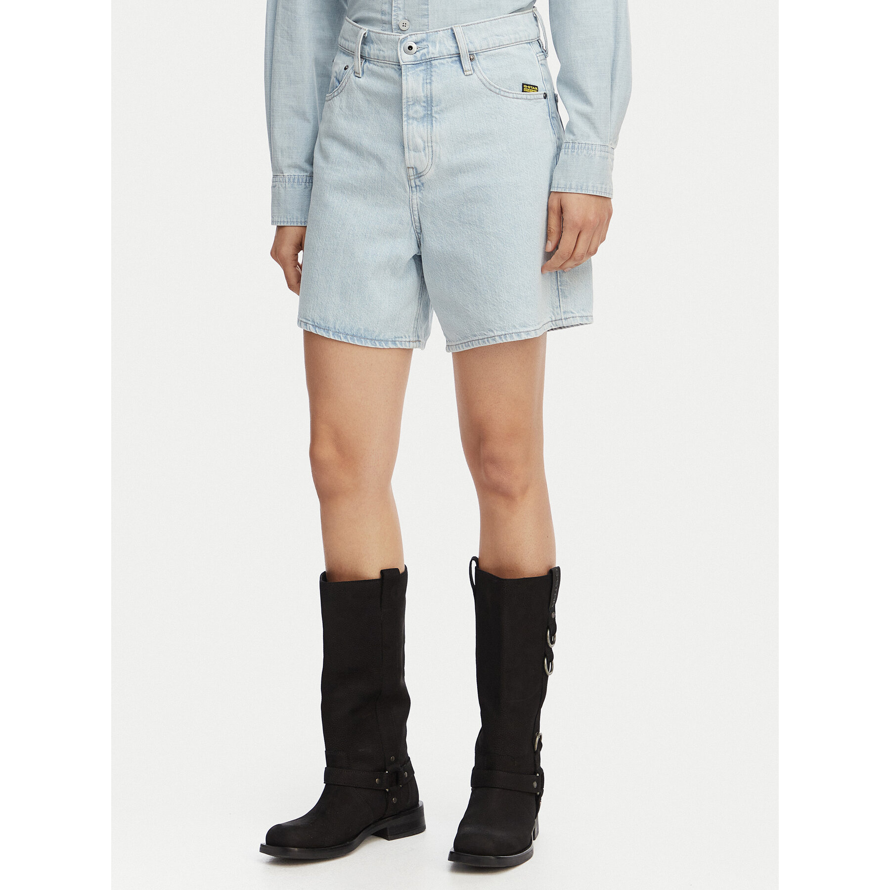 G-Star Raw Kratke traperice Jett D28386-E352 Svijetlo plava Regular Fit
