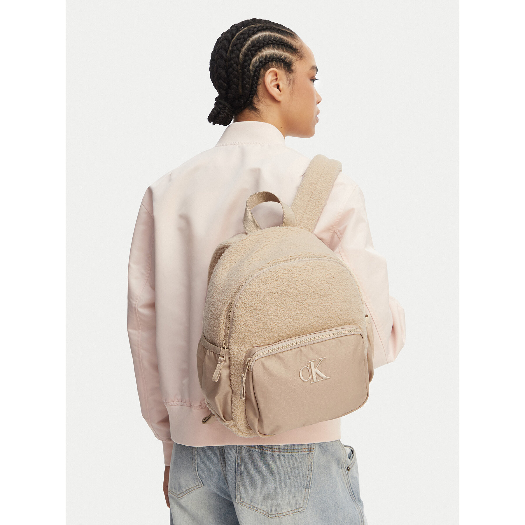 Rucsac Calvin Klein Teddy Medium Backpack IU0IU00650 Bej