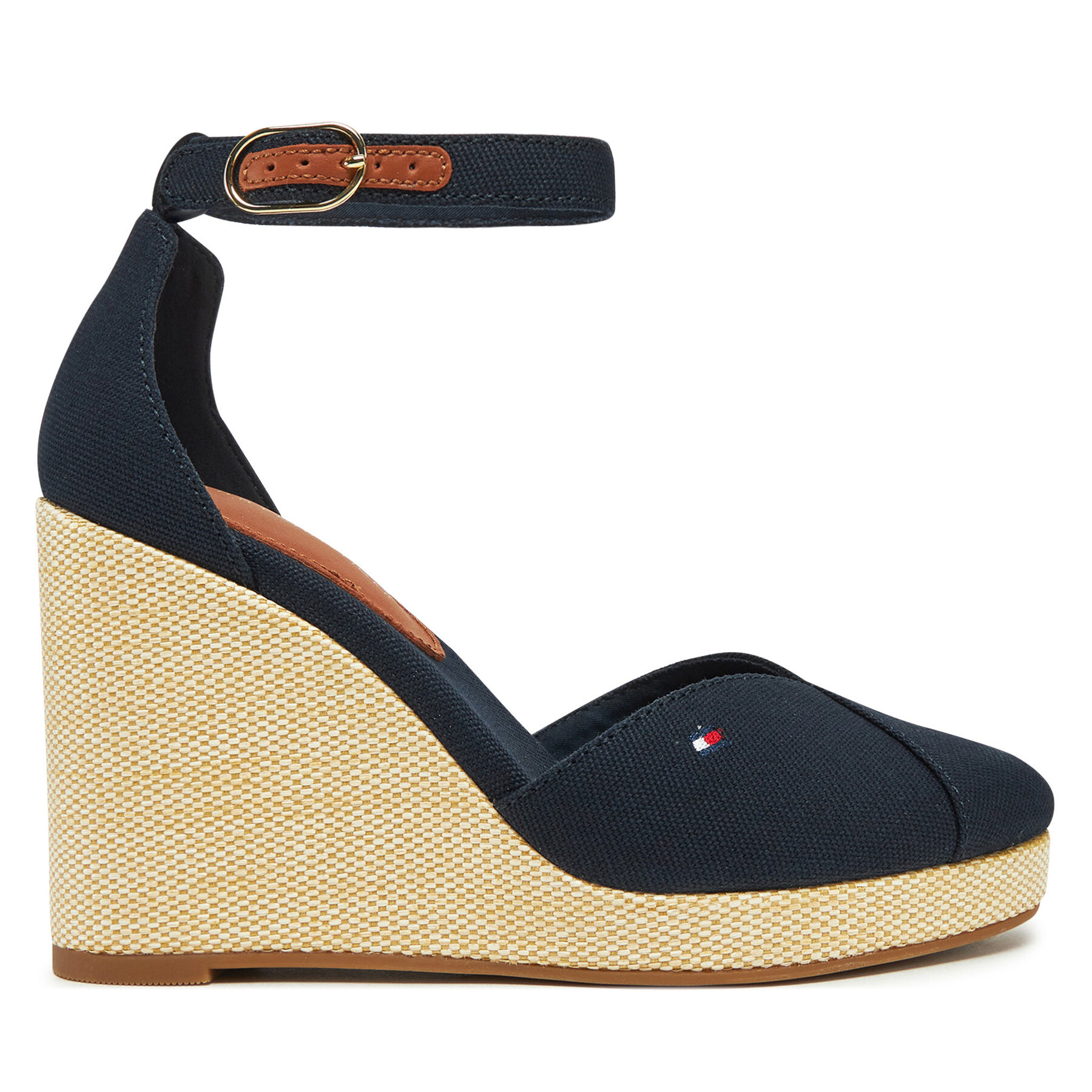 Damskie Półbuty Tommy Hilfiger, Rozmiar 39 Granatowy Flag High Wedge Espad Closed Toe FW0FW08494