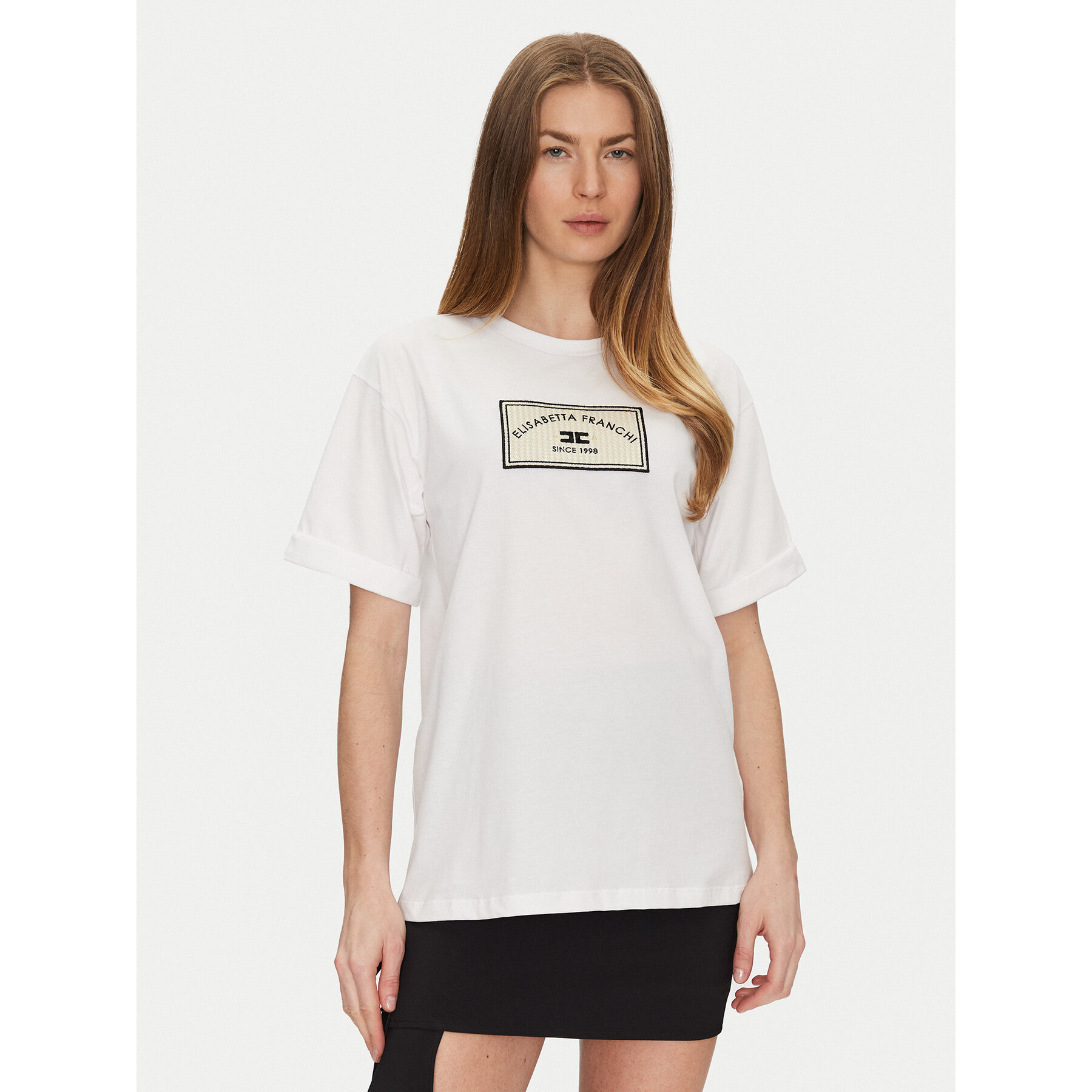 Elisabetta Franchi T-shirt MA-035-51E2-V170 Bianco Regular Fit
