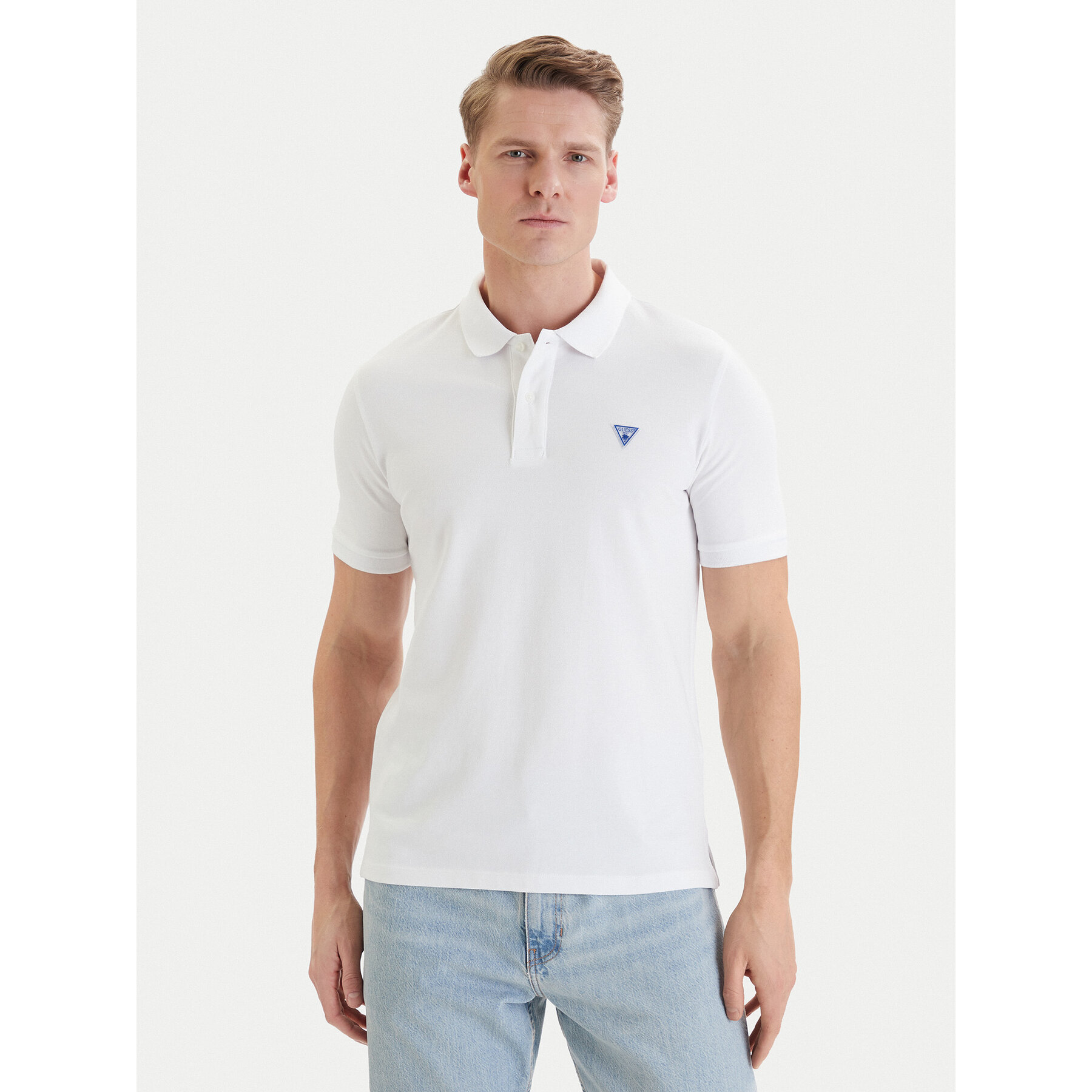 Guess Polo F6GP03 K9WF1 Λευκό Slim Fit